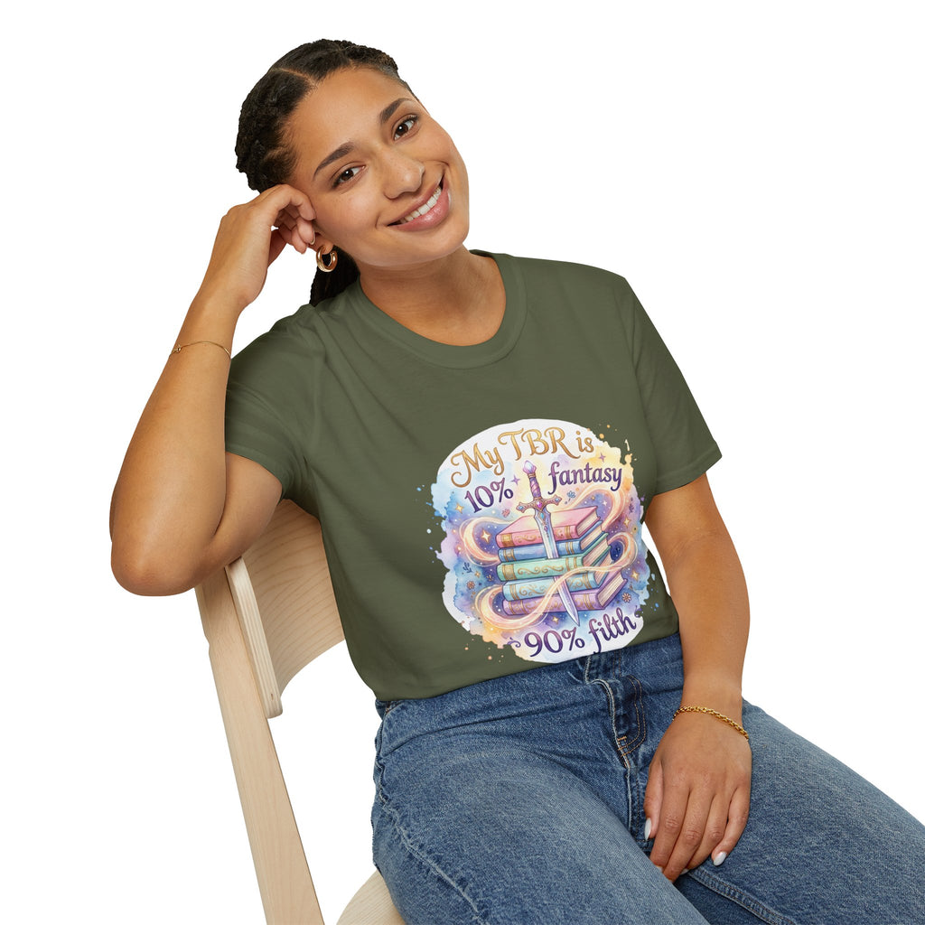 Reading T-Shirt — “My TBR is 10% Fantasy 90% Filth” Booklover Graphic Tee