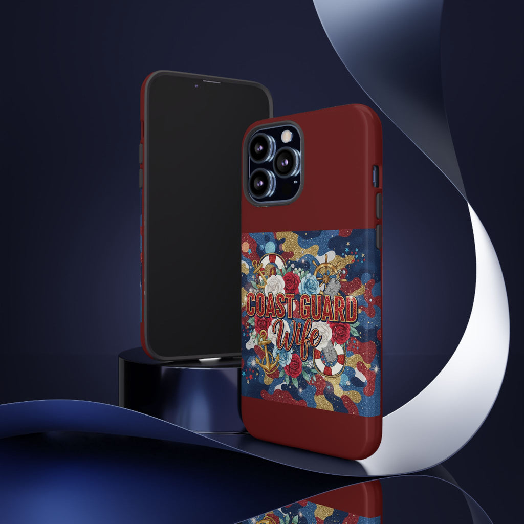 Coast Guard Wife Tough Phone Case — Patriotic Anchor & Lifebuoy Design