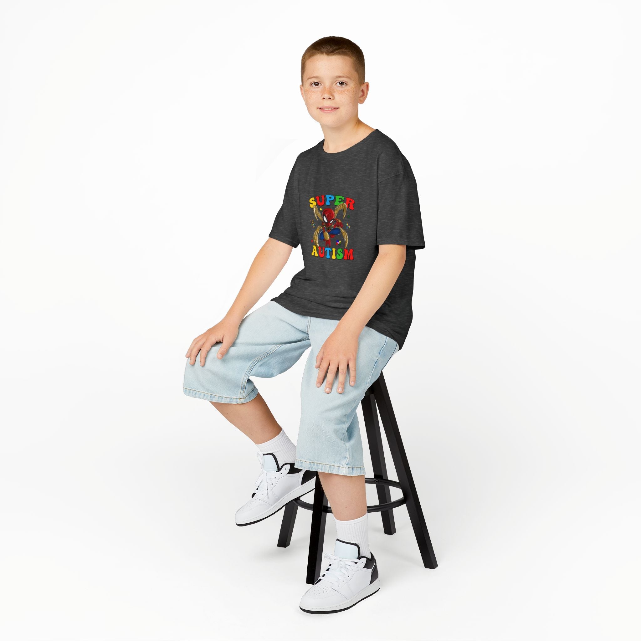 Kids T-Shirt — "Super Autism" Colorful Puzzle Bunny Tee