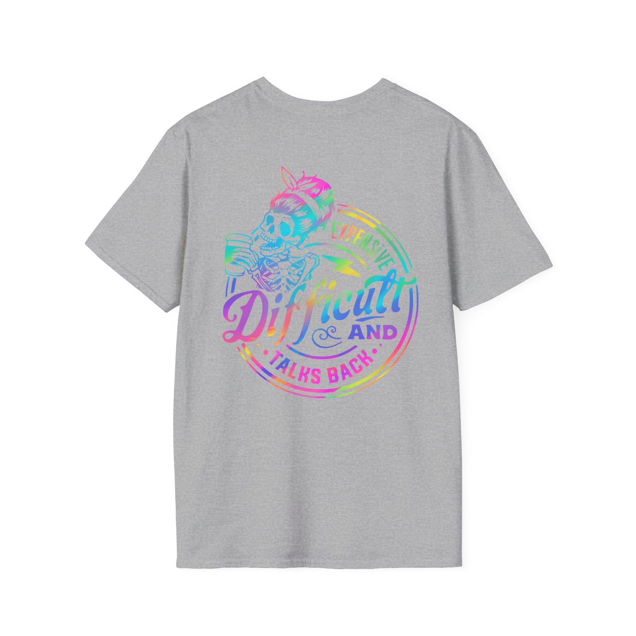 Double-sided Difficult and Talks Back T-Shirt — Colorful Skull Sailor Graphic Tee
