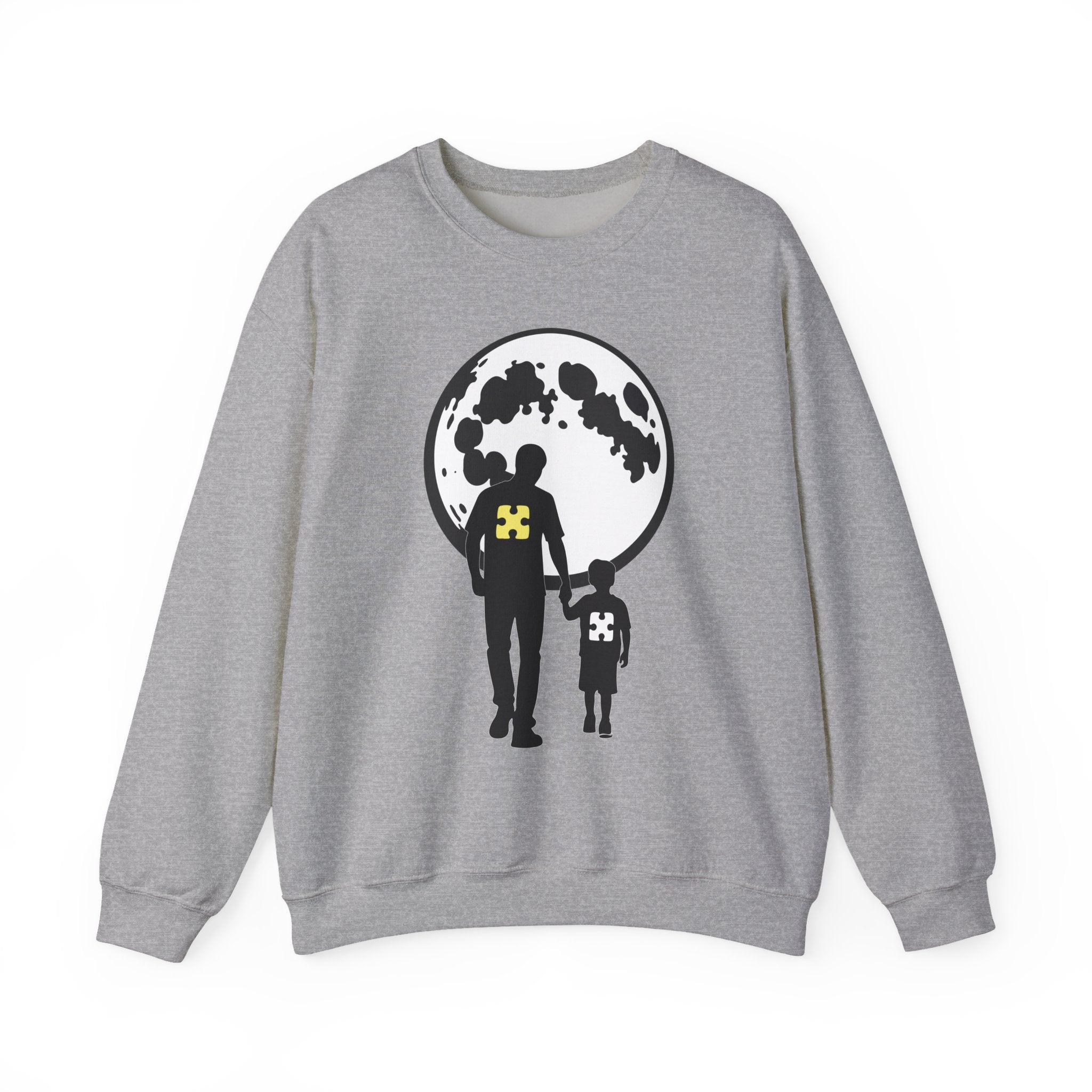 Crewneck Sweatshirt – Moonlit Parent & Child Silhouette Graphic
