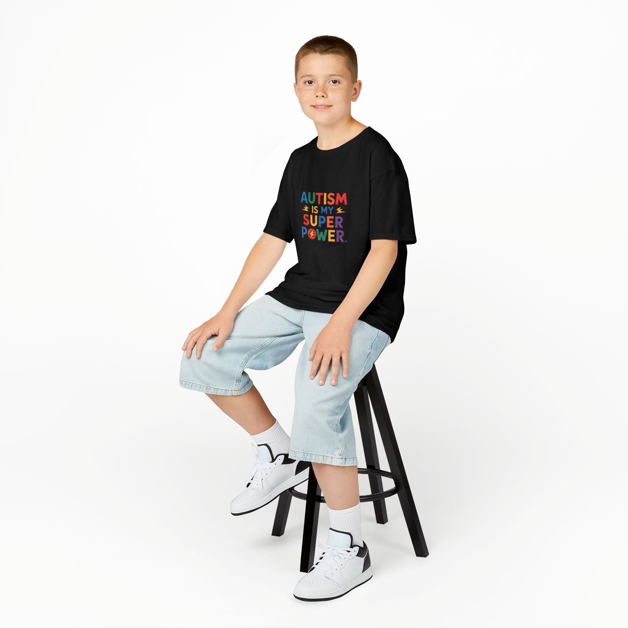 Kids T-Shirt — "Autism Is My Superpower" Colorful Pride Tee for Autism Awareness