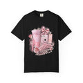 Pink Vanity Aesthetic T-Shirt — Makeup, Polaroid & Accessories Graphic Tee