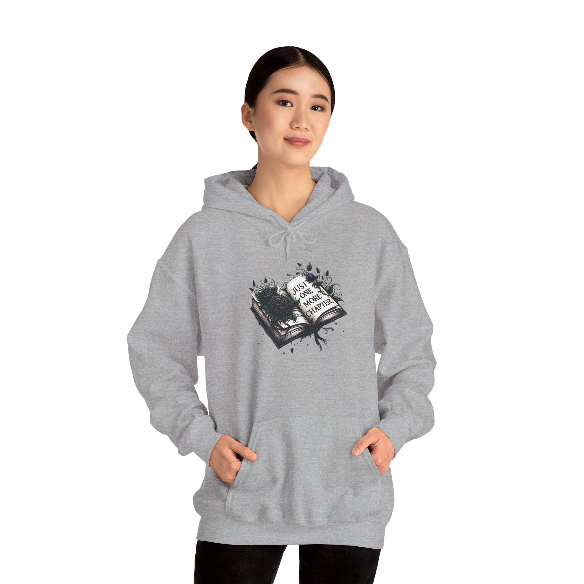 Hoodie — Open Book Illustration 'Read More Books' Cozy Literary Sweatshirt