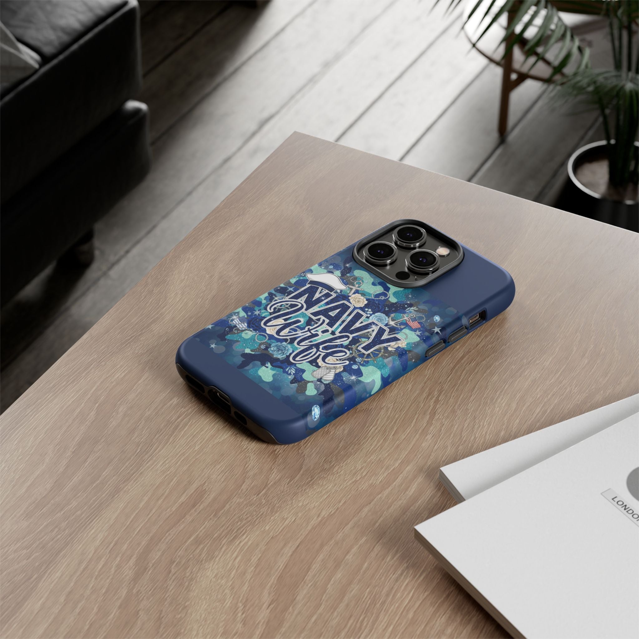 Navy Wife Tough Phone Case — Camouflage Military Tribute Protective Cover