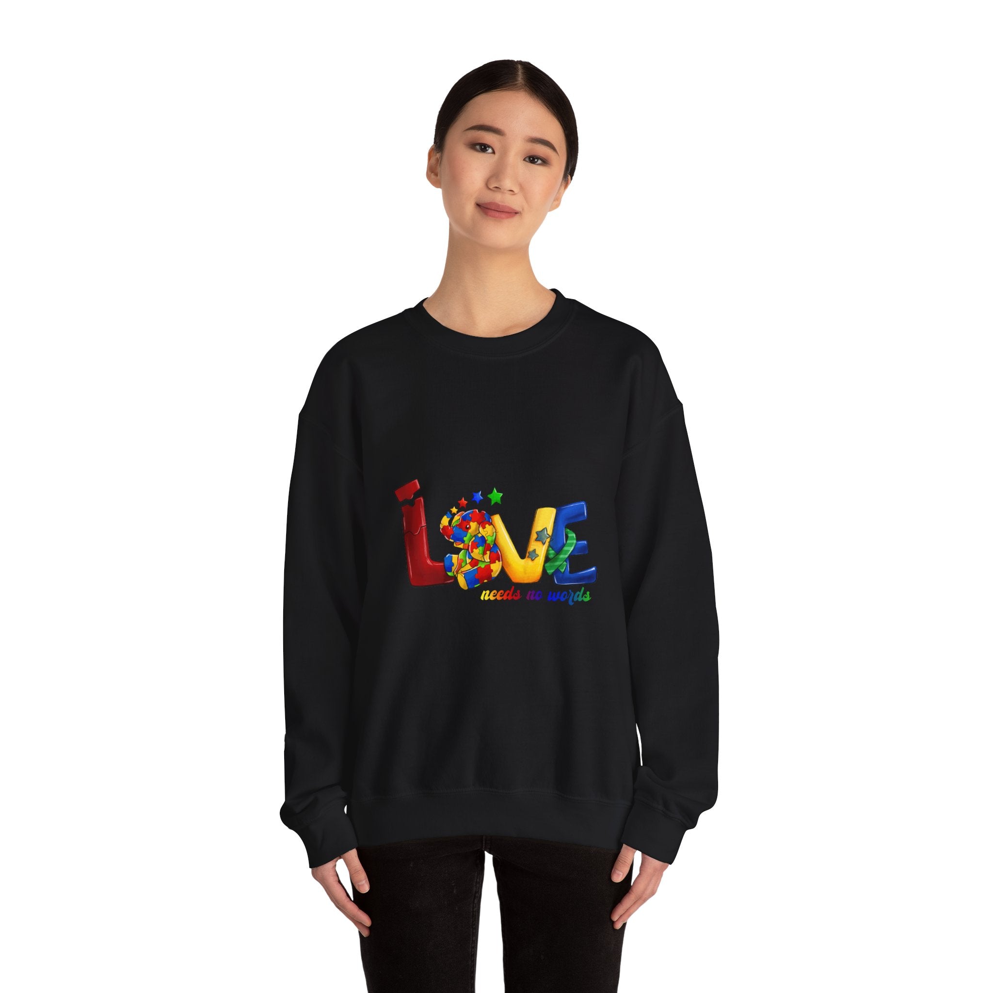 Love Needs No Labels Sweatshirt — Rainbow Pride Crewneck