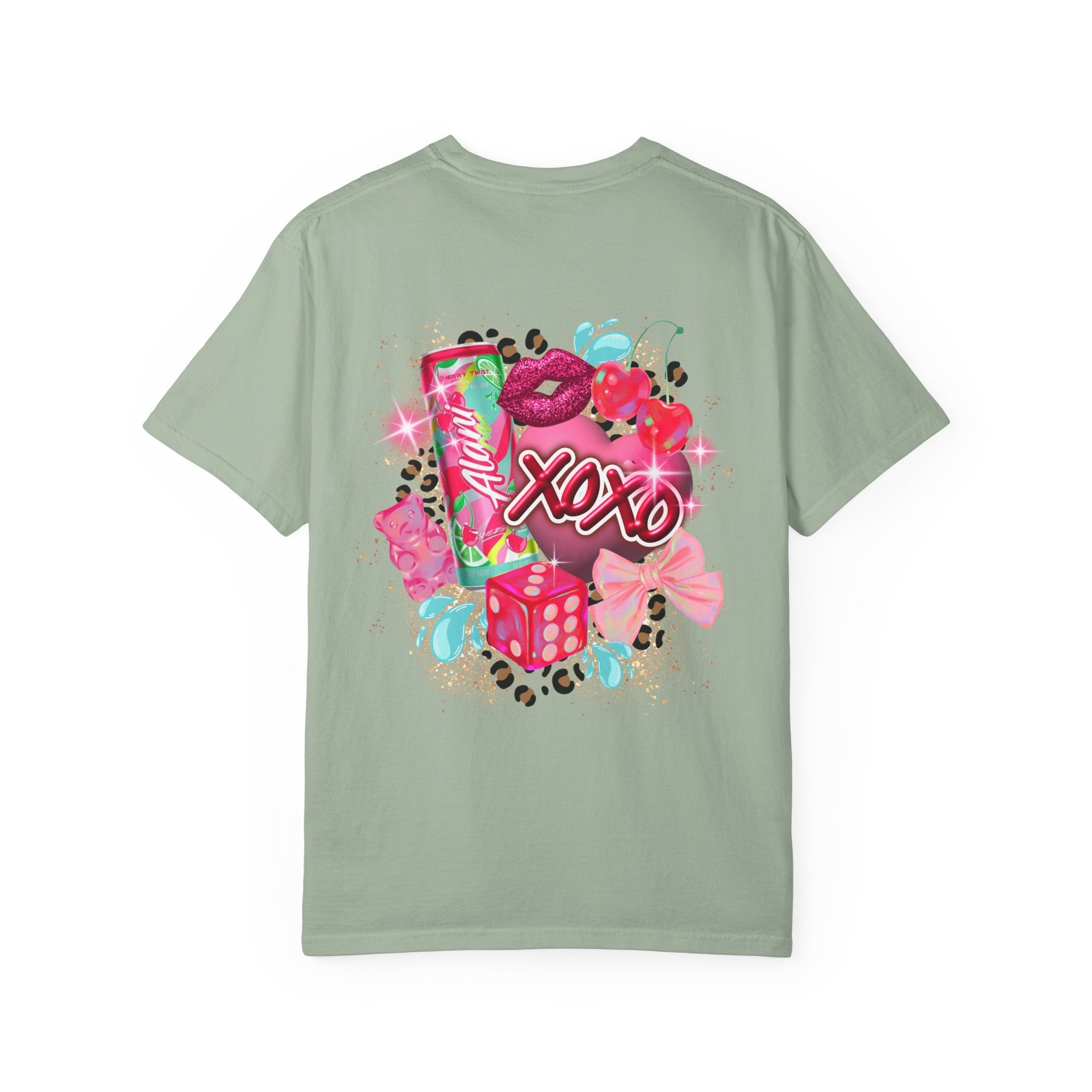 Alani Nu Graphic T-Shirt — Pink XOXO Candy & Lip Design