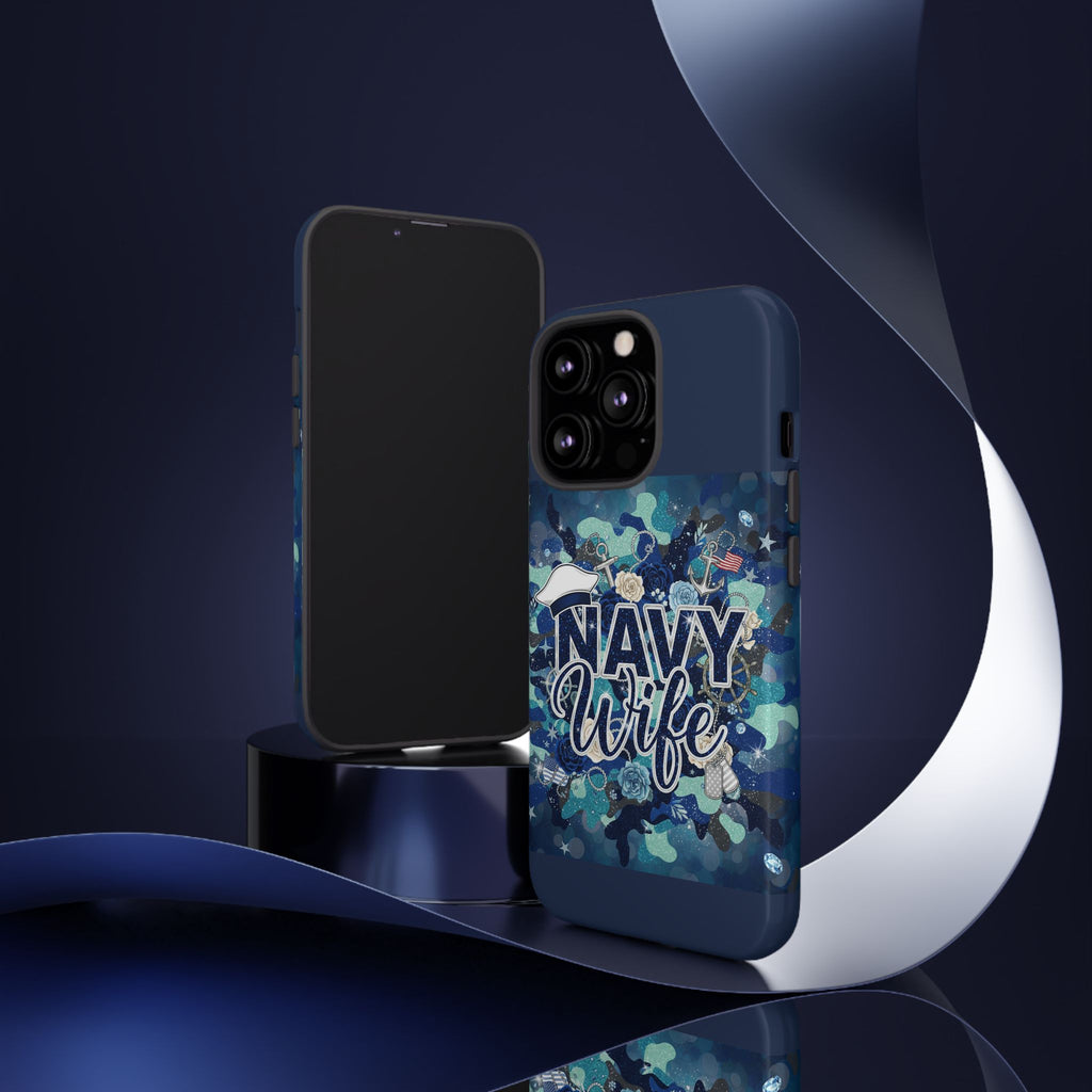 Navy Wife Tough Phone Case — Camouflage Military Tribute Protective Cover