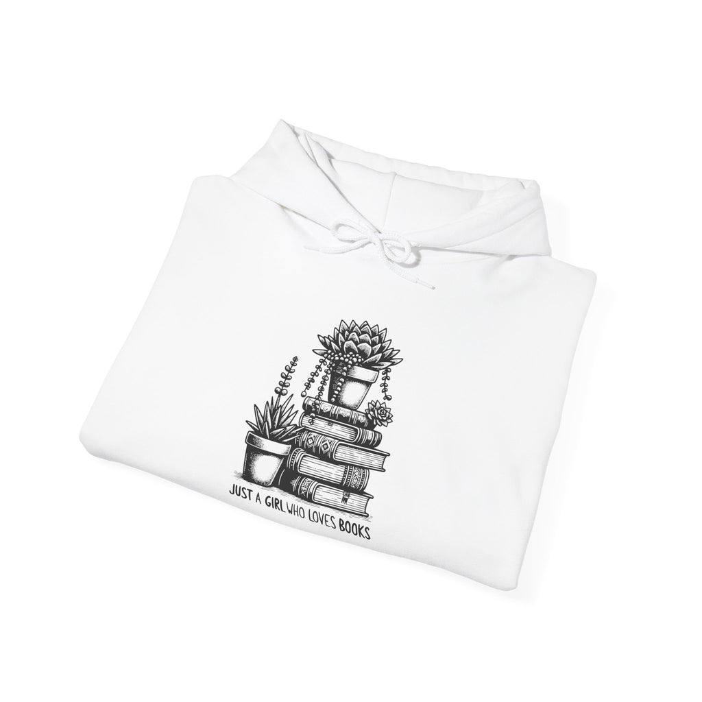 Book Lover Hoodie — “Just a Girl and Her Books” Cozy Reading Sweatshirt