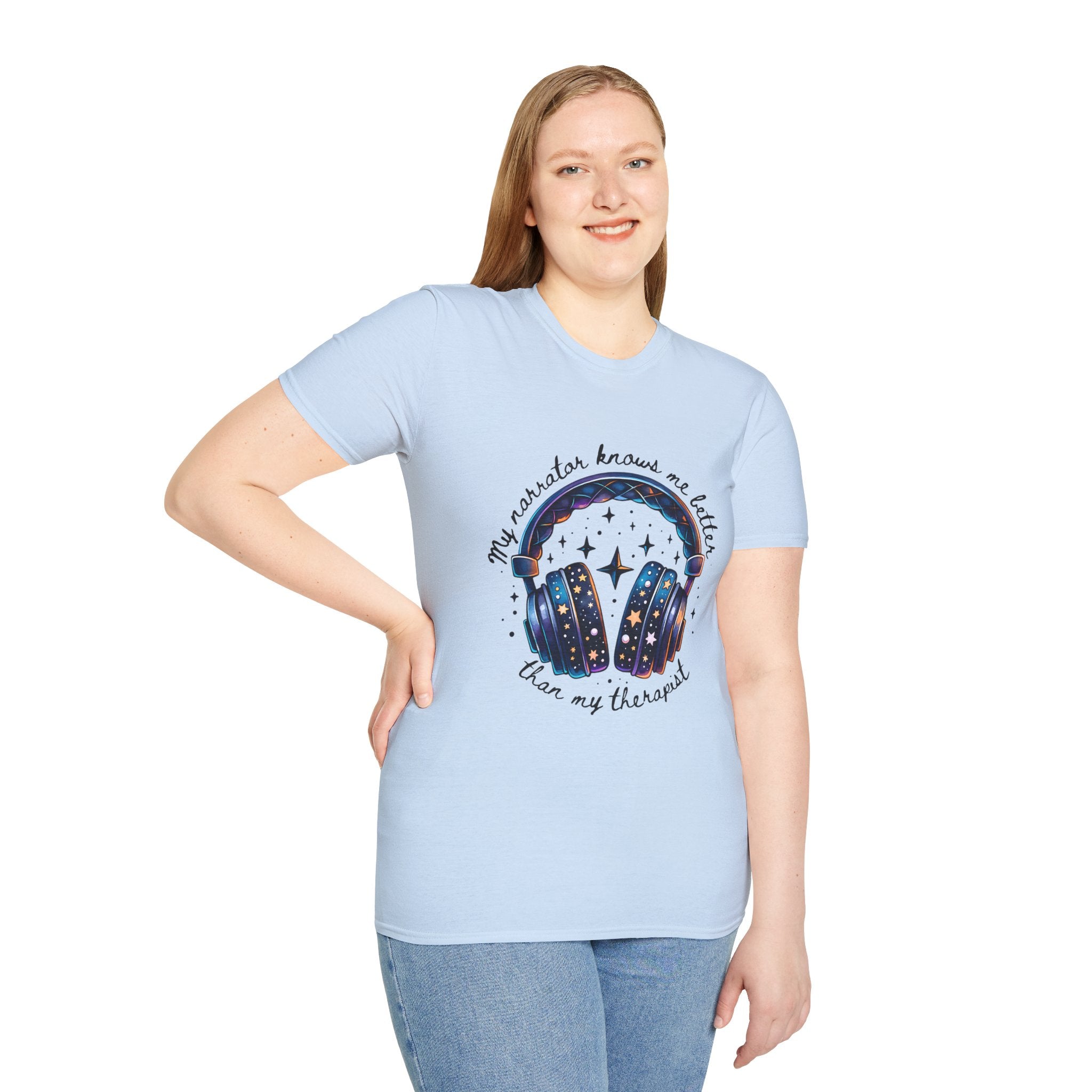 Galaxy Headphones T-Shirt — "My Headphones Brings Me Better Than My Therapist" Music Tee