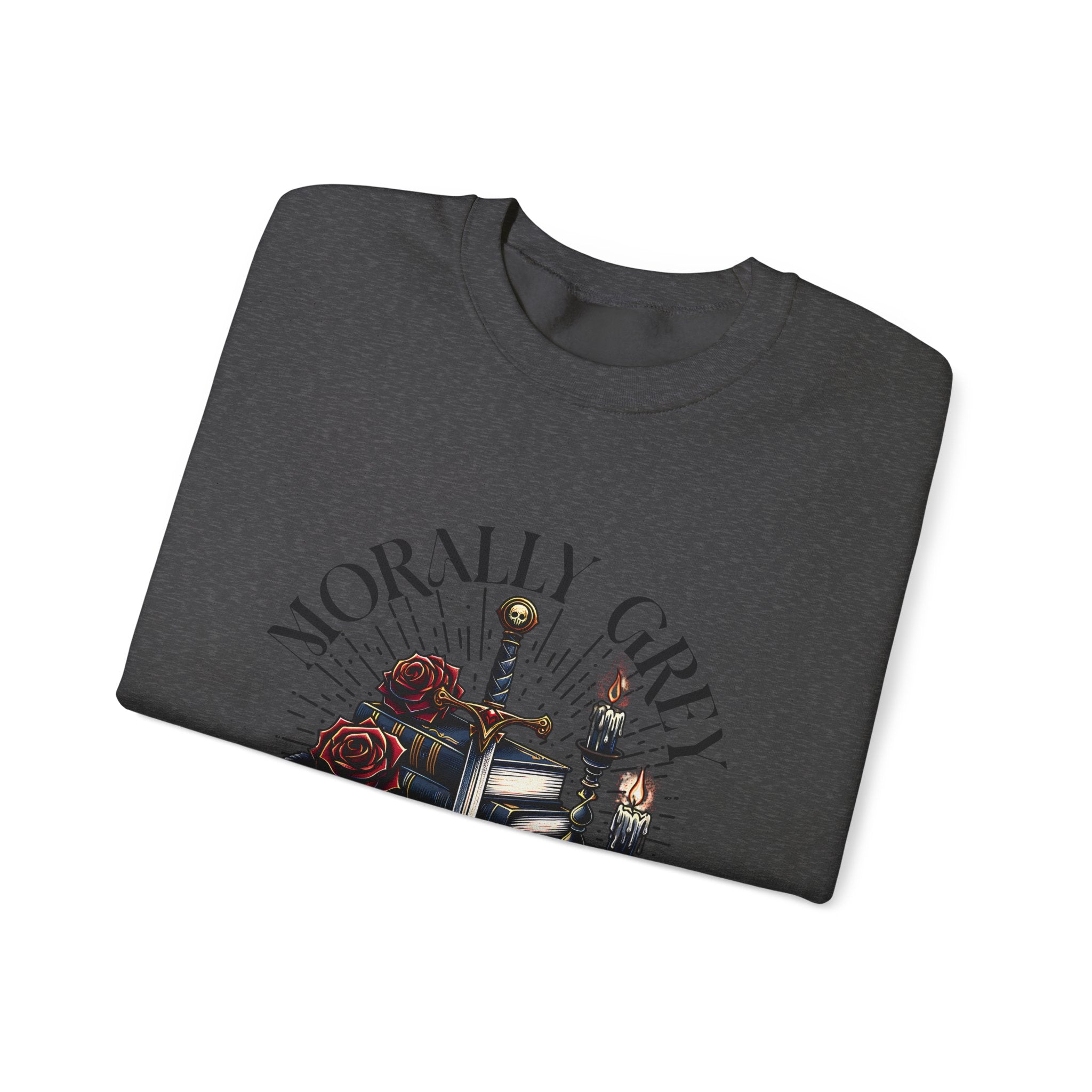 Morally Grey Book Club Sweatshirt — Gothic Booklover Crewneck