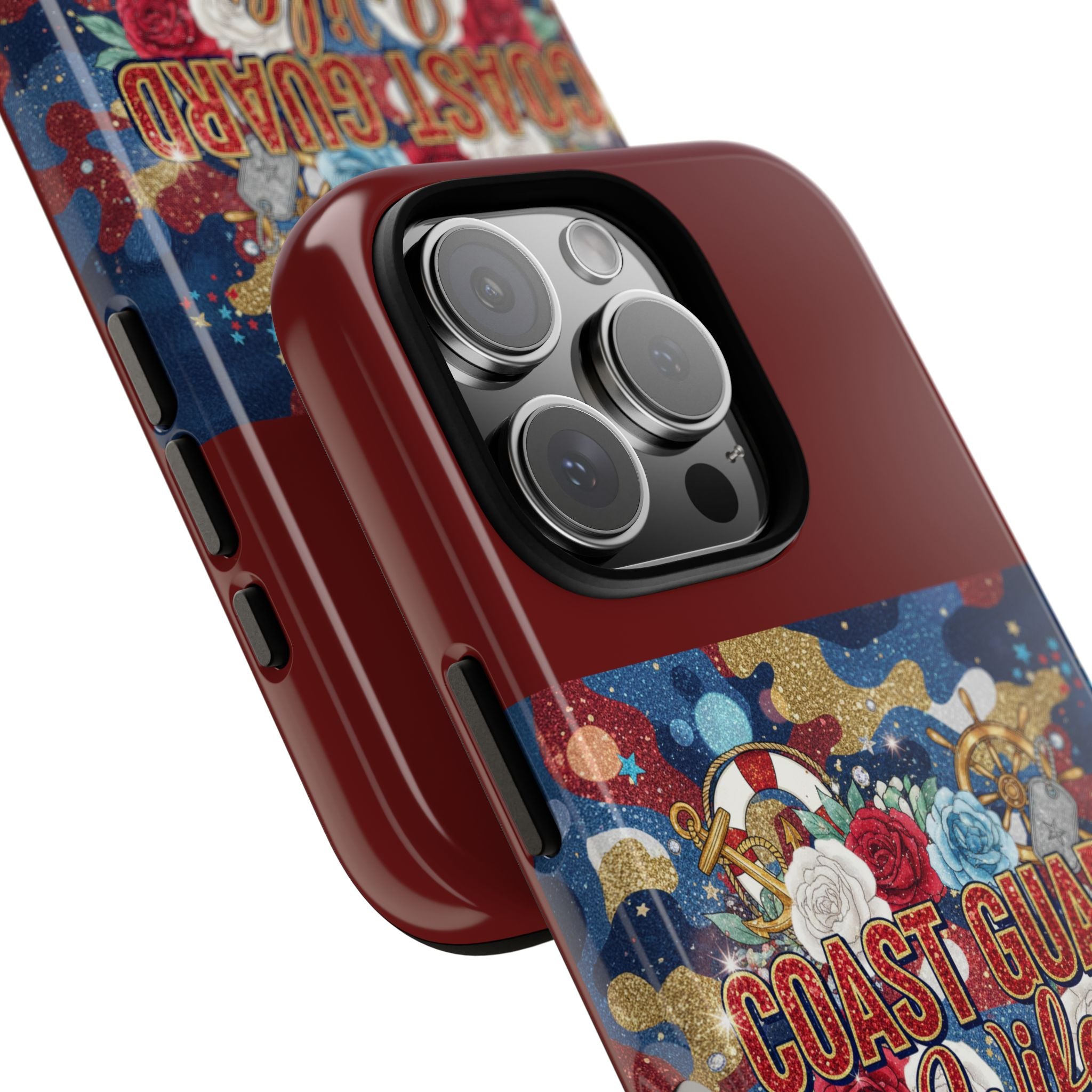 Coast Guard Wife Tough Phone Case — Patriotic Anchor & Lifebuoy Design