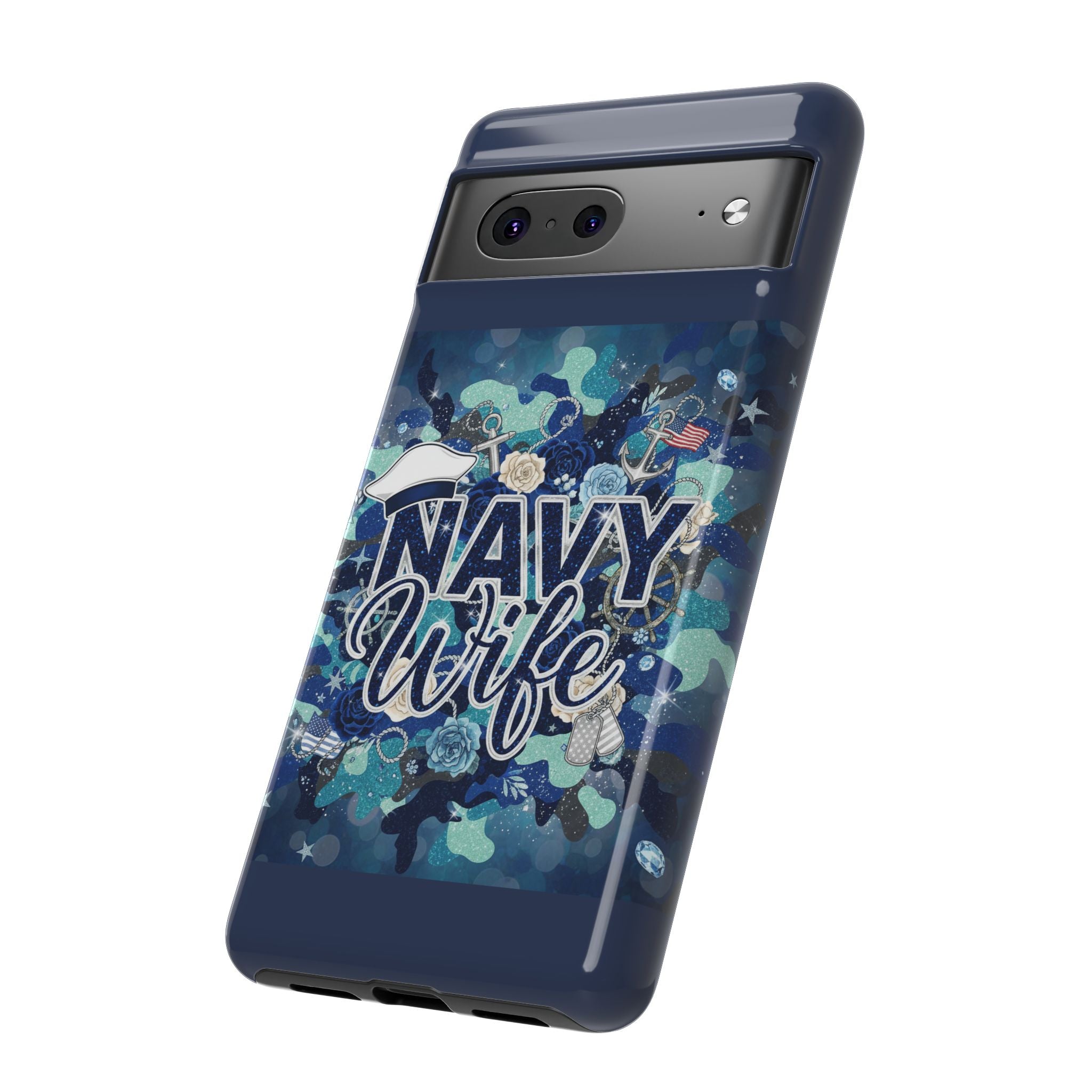 Navy Wife Tough Phone Case — Camouflage Military Tribute Protective Cover