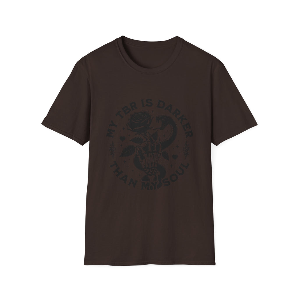 Gothic Booklover T-Shirt — “My TBR Is Darker Than My Soul” Graphic Tee