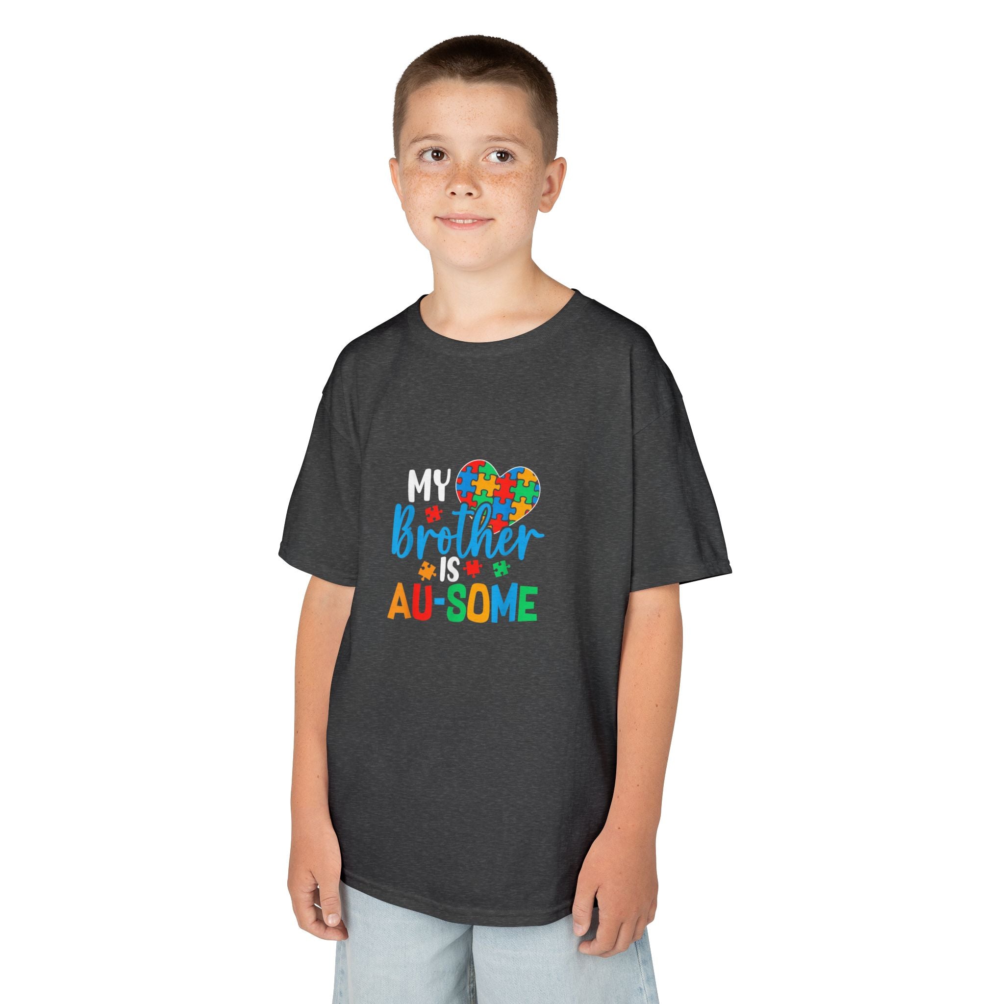 Kids T-Shirt — "Brother Au-some" Colorful Autism Awareness Tee