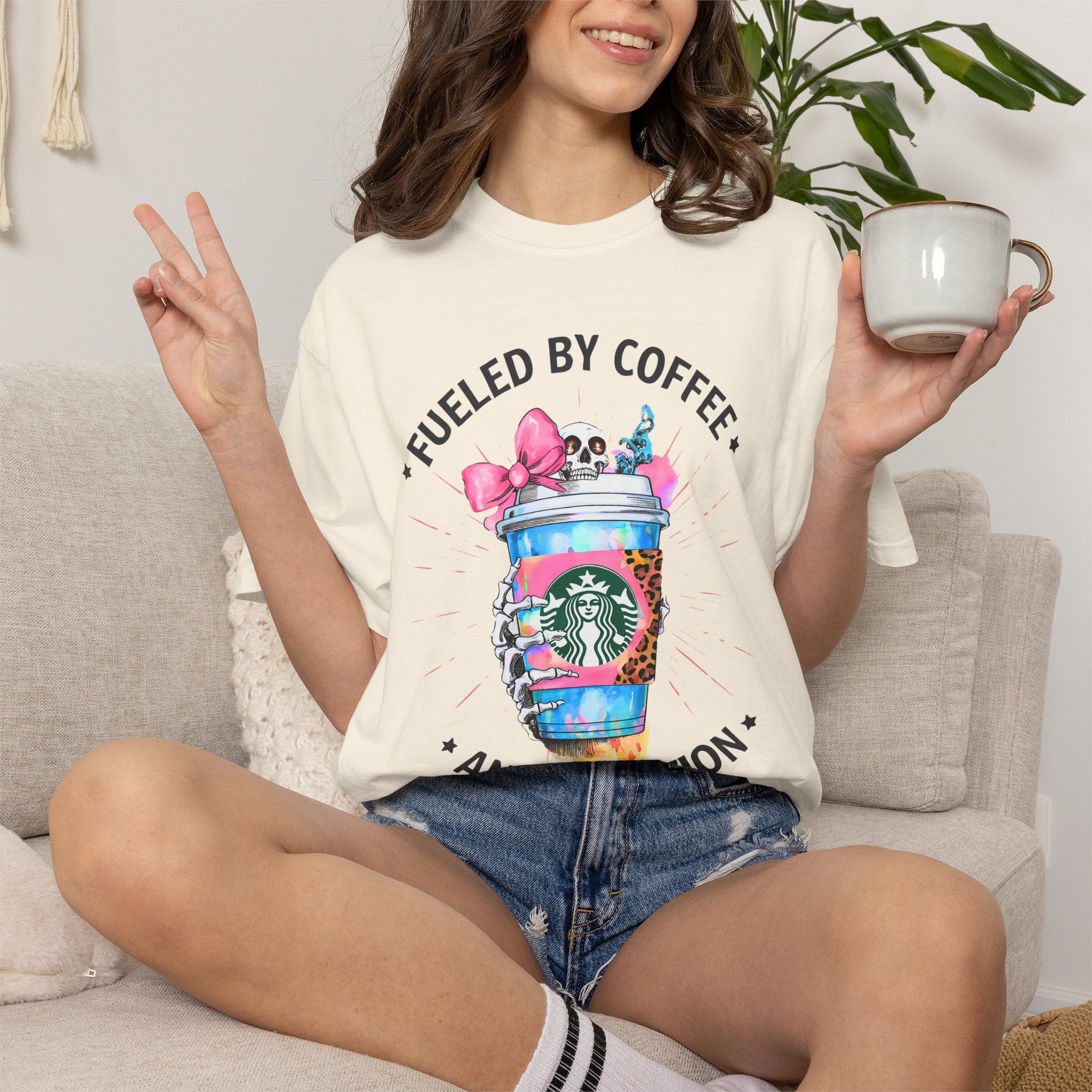 Fueled by Coffee and Ambition Graphic T-Shirt