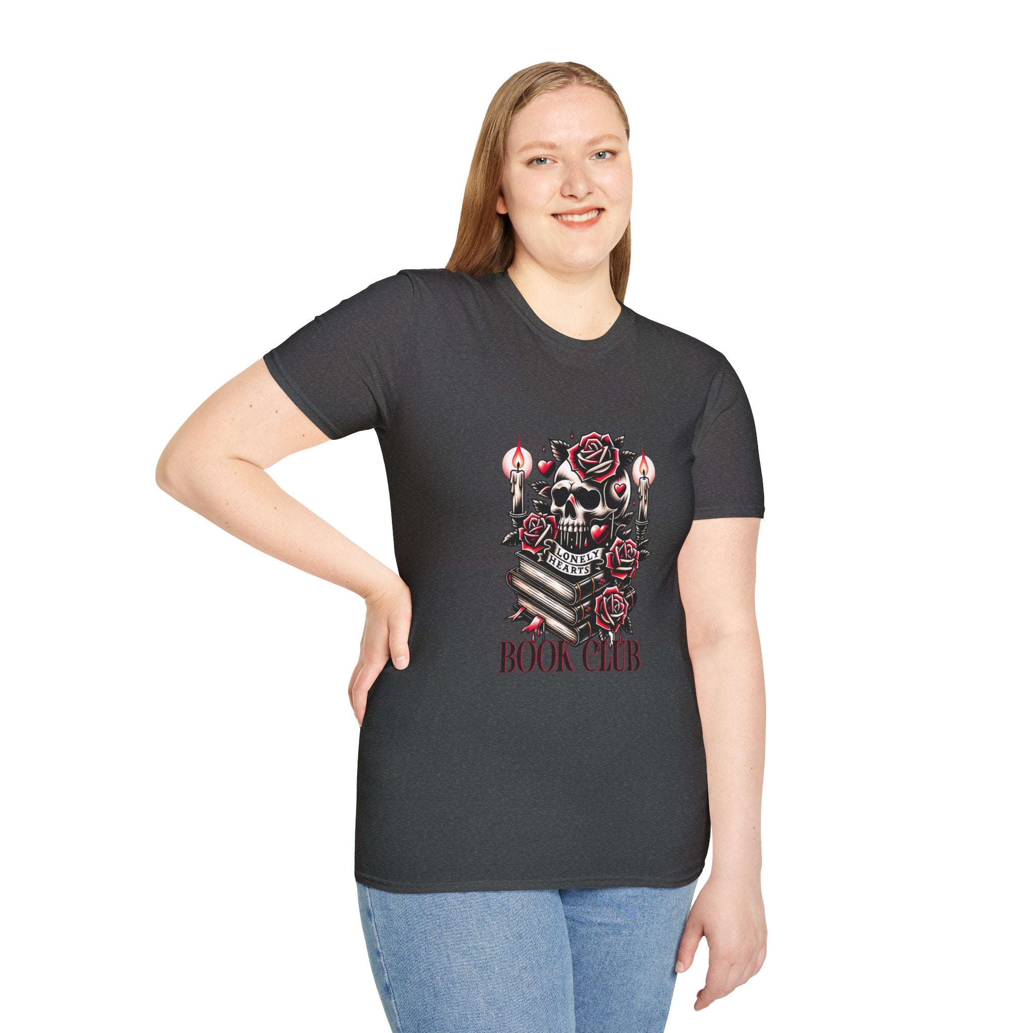 Gothic Skull & Roses "Book Club" T-Shirt