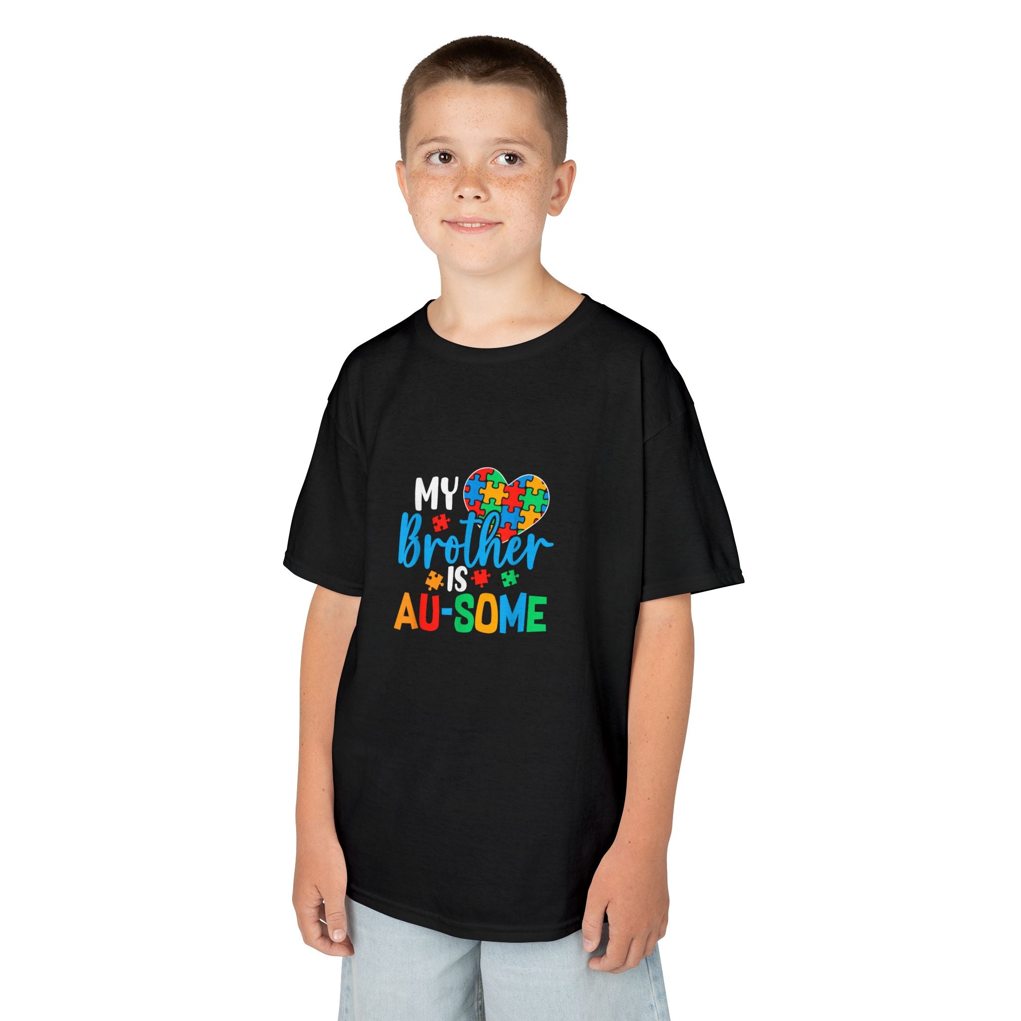 Kids T-Shirt — "Brother Au-some" Colorful Autism Awareness Tee