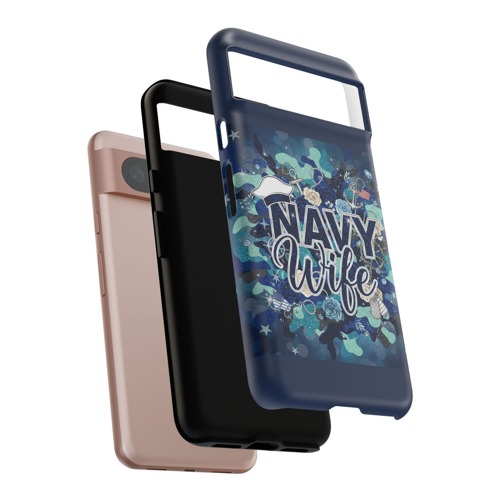 Navy Wife Tough Phone Case — Camouflage Military Tribute Protective Cover