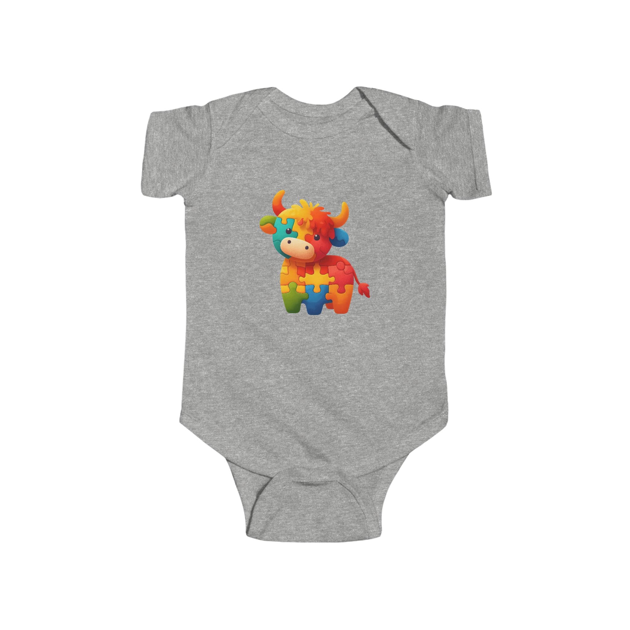 Autism Awareness Puzzle Cow Infant Bodysuit