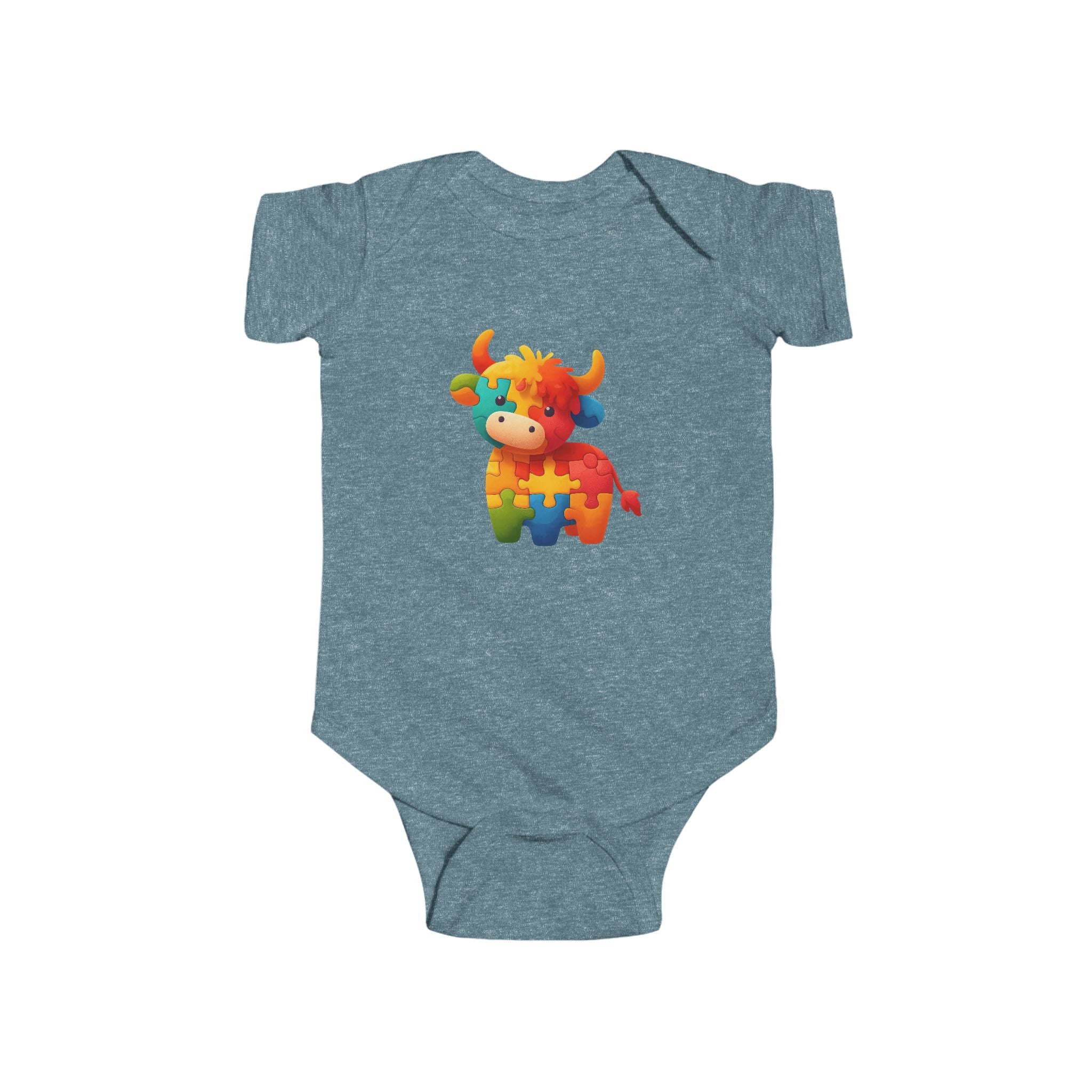 Autism Awareness Puzzle Cow Infant Bodysuit