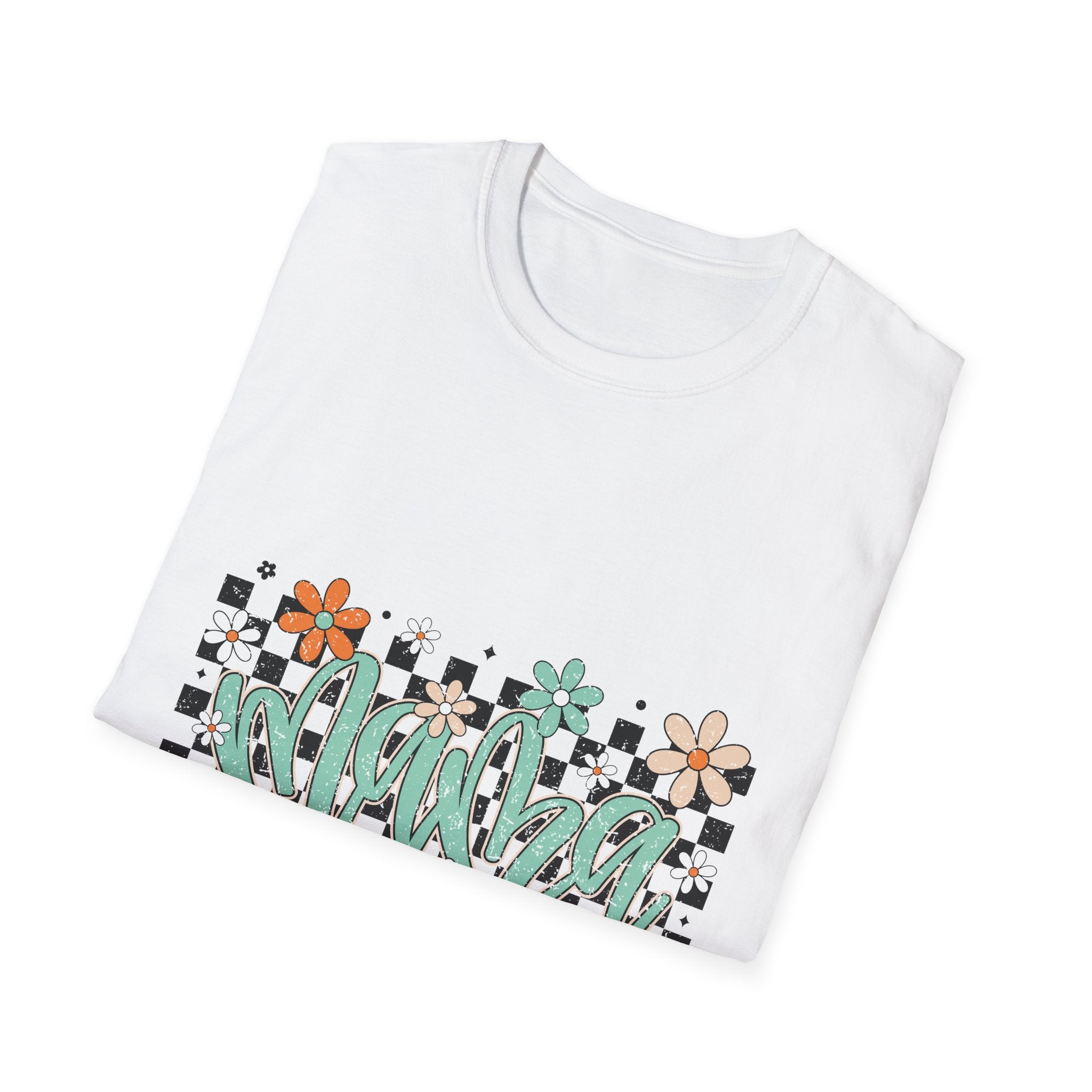 Mama Floral Checkerboard T-Shirt