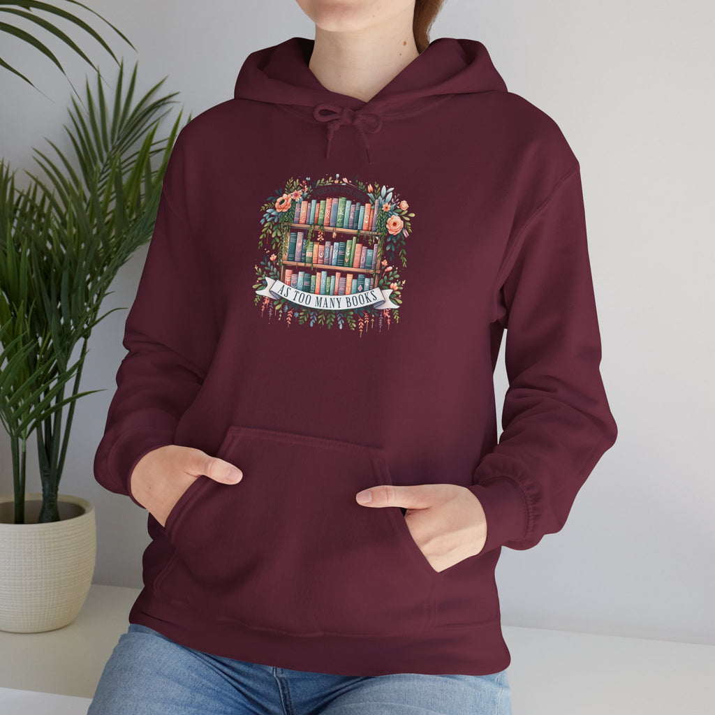 Reading Nook Hoodie — Cozy Bookshelf Floral Graphic Sweatshirt