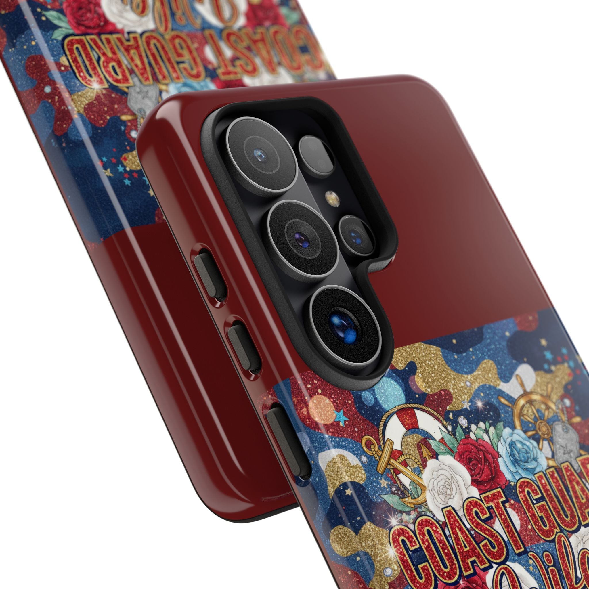 Coast Guard Wife Tough Phone Case — Patriotic Anchor & Lifebuoy Design