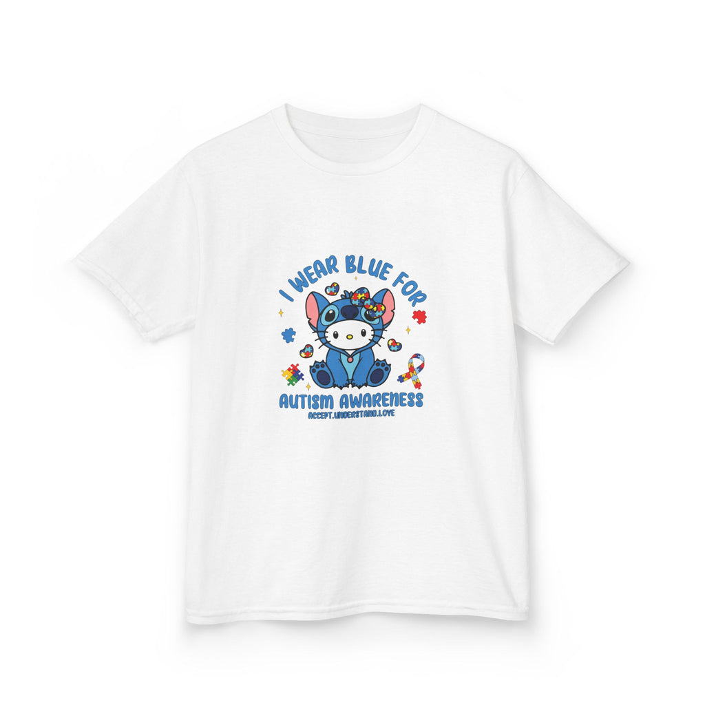 Kids Tee — "I Wear Blue for Autism Awareness" Cute Panda Autism Awareness Shirt