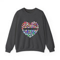 Crewneck Sweatshirt — "Celebrate Minds of All Kinds" Rainbow Floral Heart, Neurodiversity Pride Gift