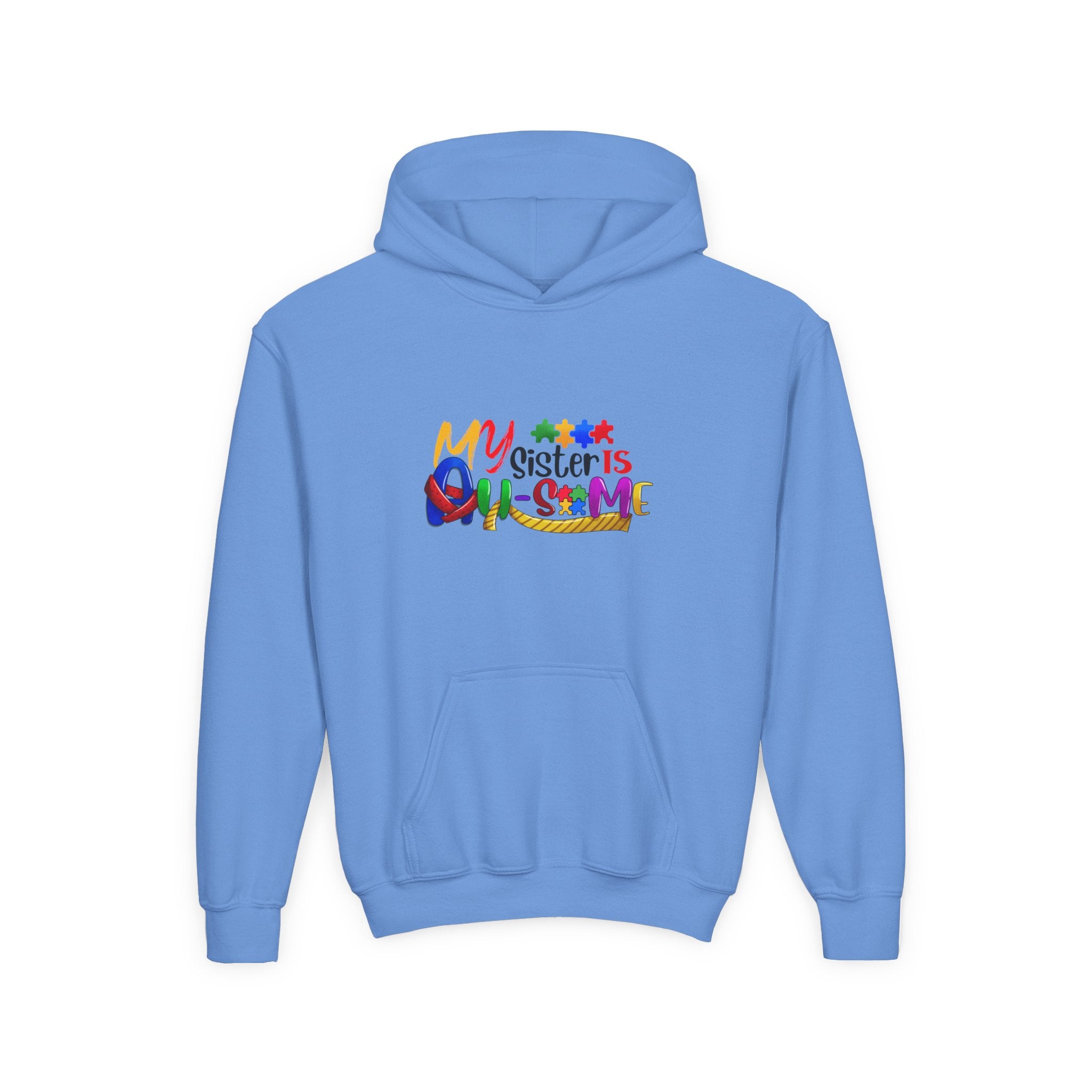 Youth Hoodie — "My Sister is Awesome" Colorful Kids Pullover