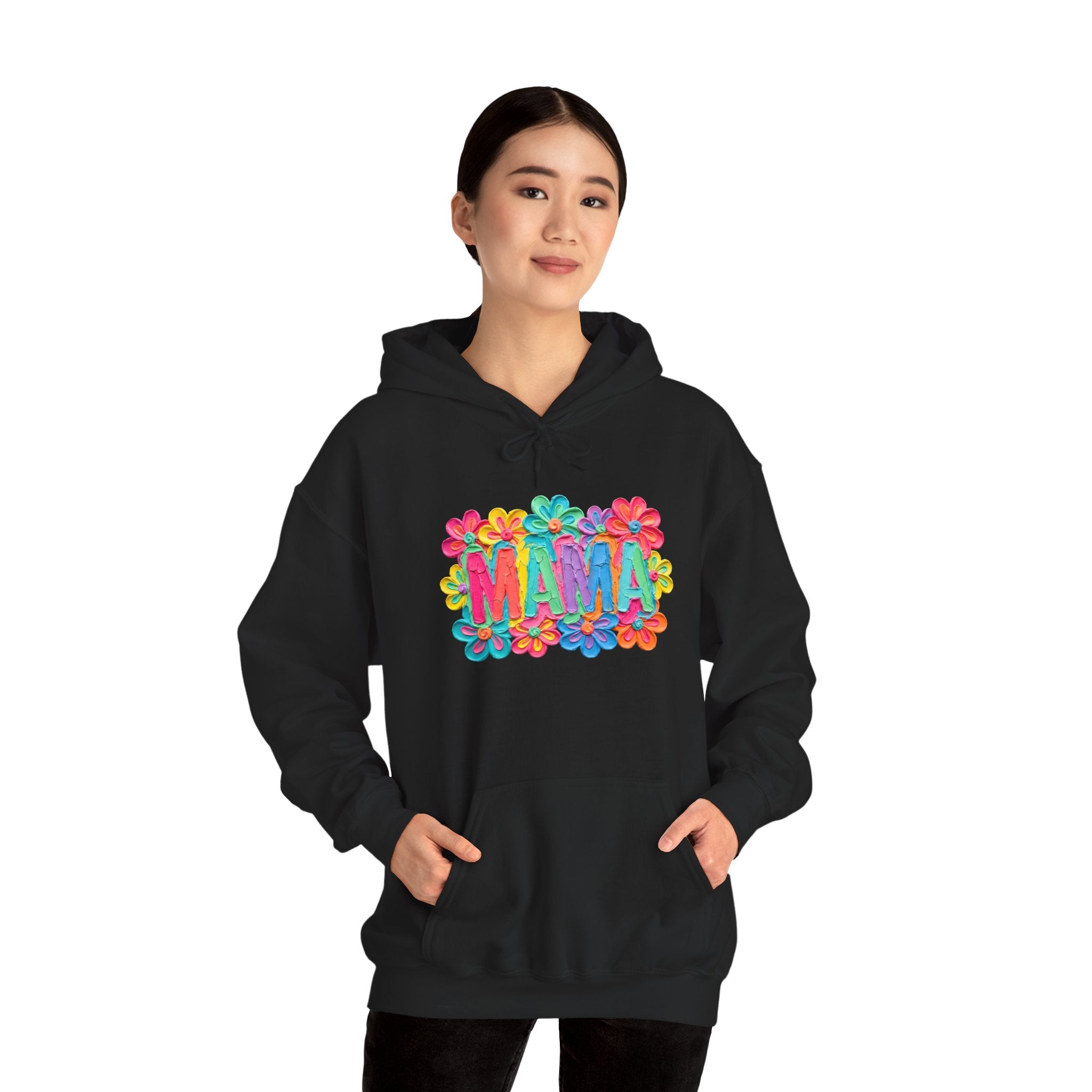 Hoodie "Mama" Colorful Floral Design – Mother's Day Cozy Pullover