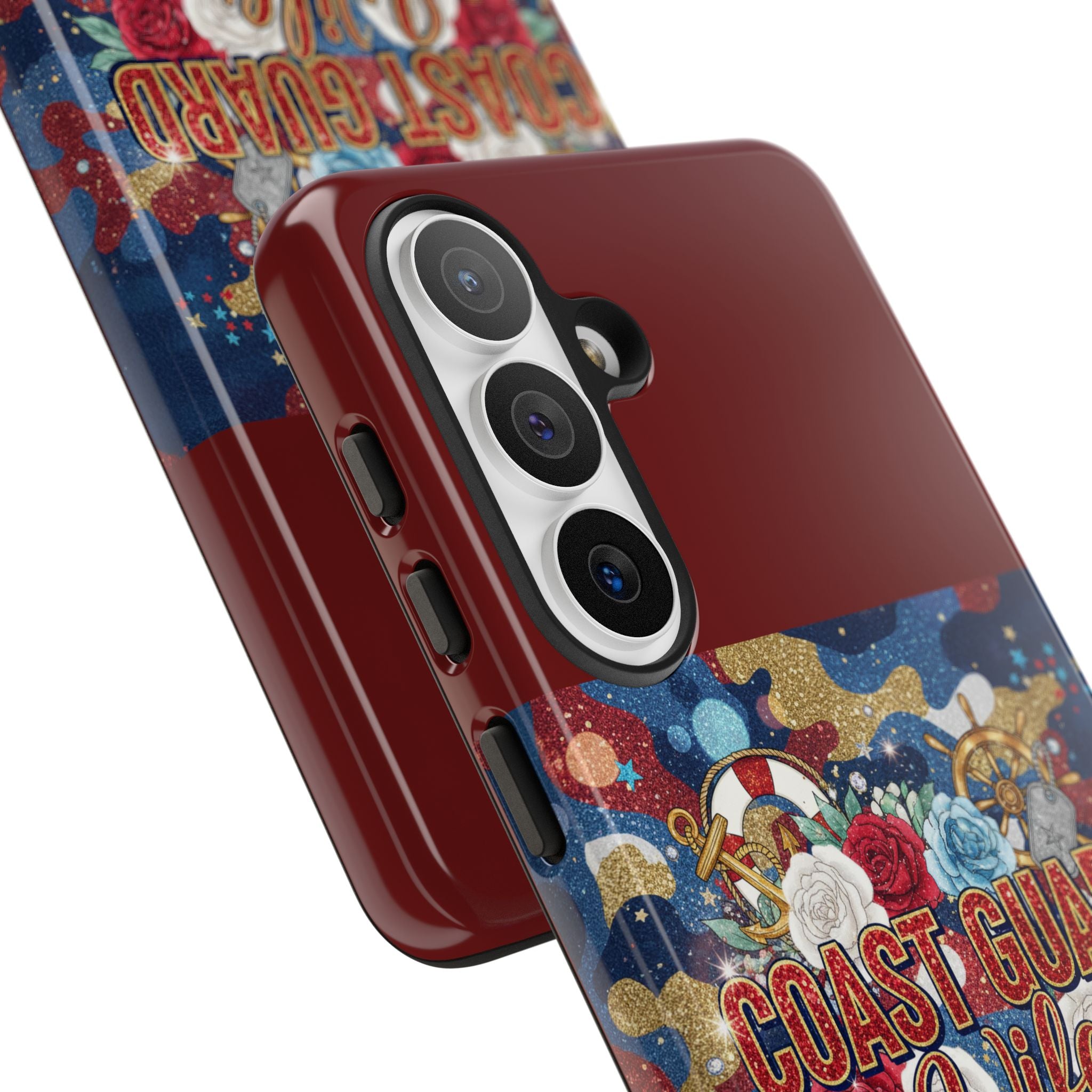 Coast Guard Wife Tough Phone Case — Patriotic Anchor & Lifebuoy Design