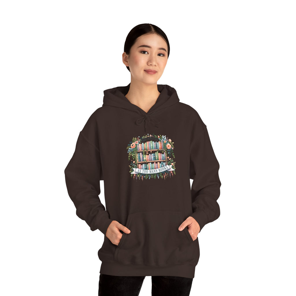 Reading Nook Hoodie — Cozy Bookshelf Floral Graphic Sweatshirt
