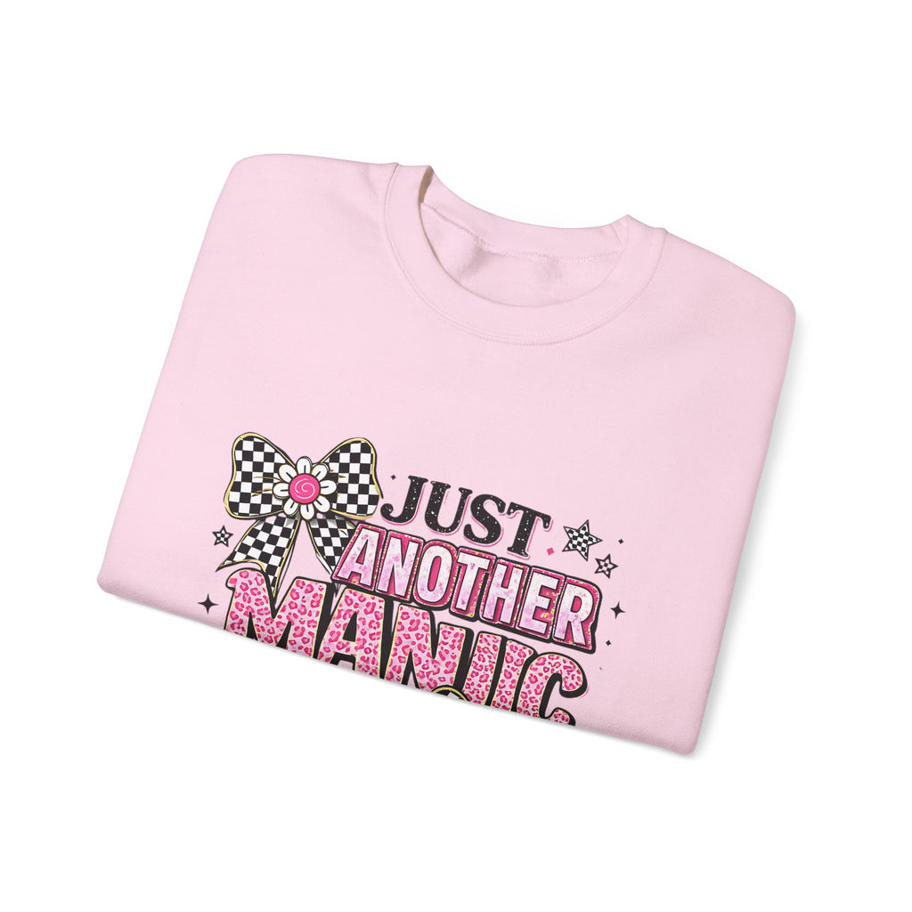Mom Sweatshirt — "Just Another Manic Mom Day" Graphic Crewneck