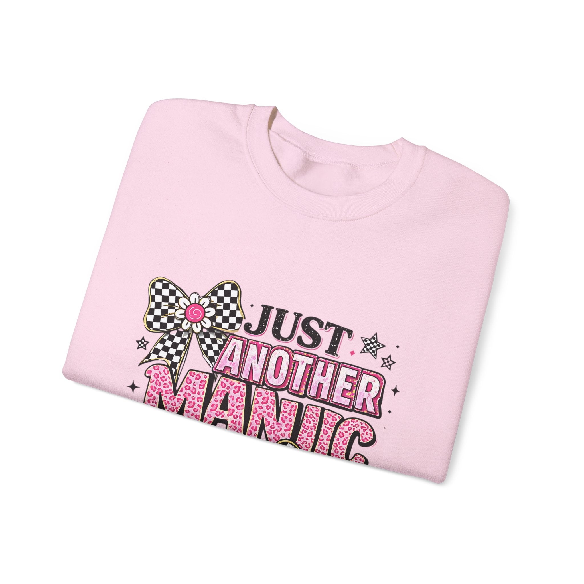 Mom Sweatshirt — "Just Another Manic Mom Day" Graphic Crewneck