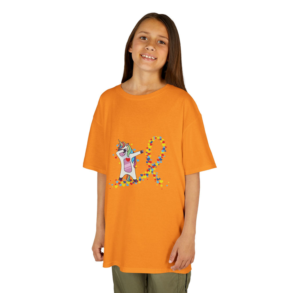 Kids Tee — Cute Unicorn Pouring Rainbow Confetti (Kids)