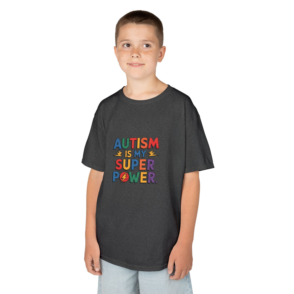Kids T-Shirt — "Autism Is My Superpower" Colorful Pride Tee for Autism Awareness