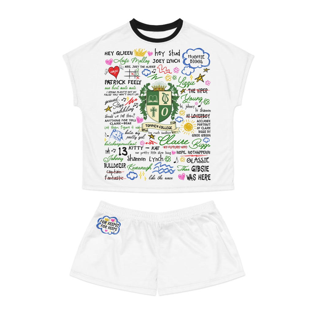 Women’s Pajama Set — 'For Keeps? For Keeps' Cozy Short Sleepwear with Playful Graphic Back