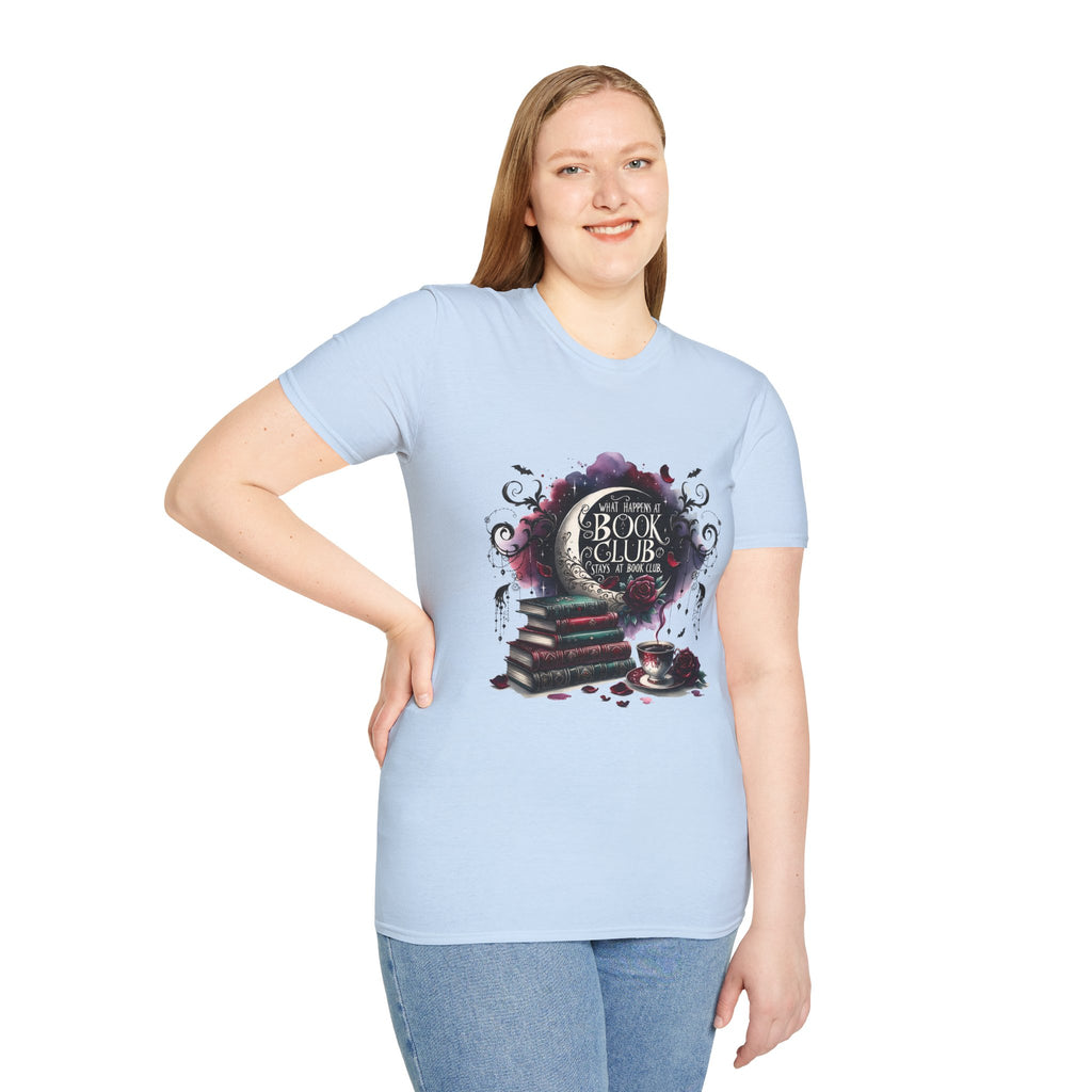 Book Club T-Shirt — Cozy Stack of Books & Tea Graphic