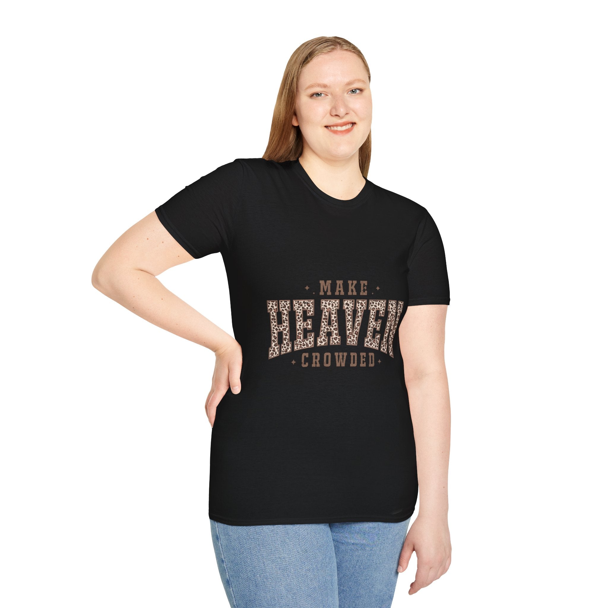 Make Heaven Crowded T-Shirt — Christian Faith Leopard Print Tee