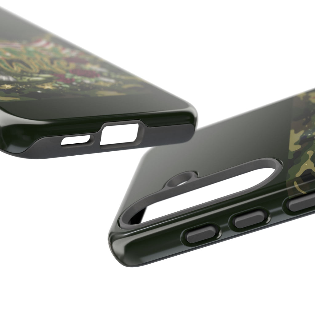 Army Wife Tough Phone Case — Camo Flag Design with Roses