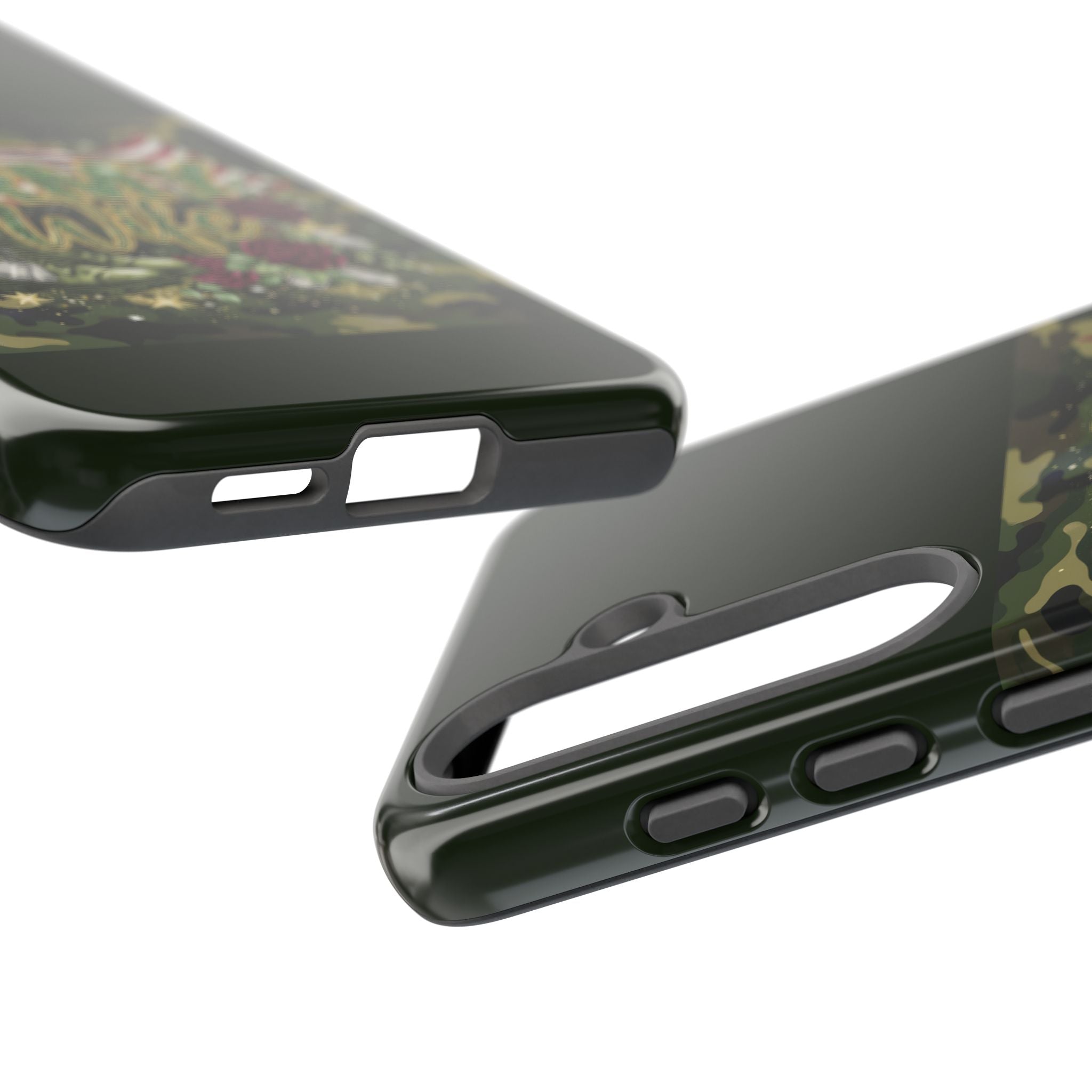 Army Wife Tough Phone Case — Camo Flag Design with Roses