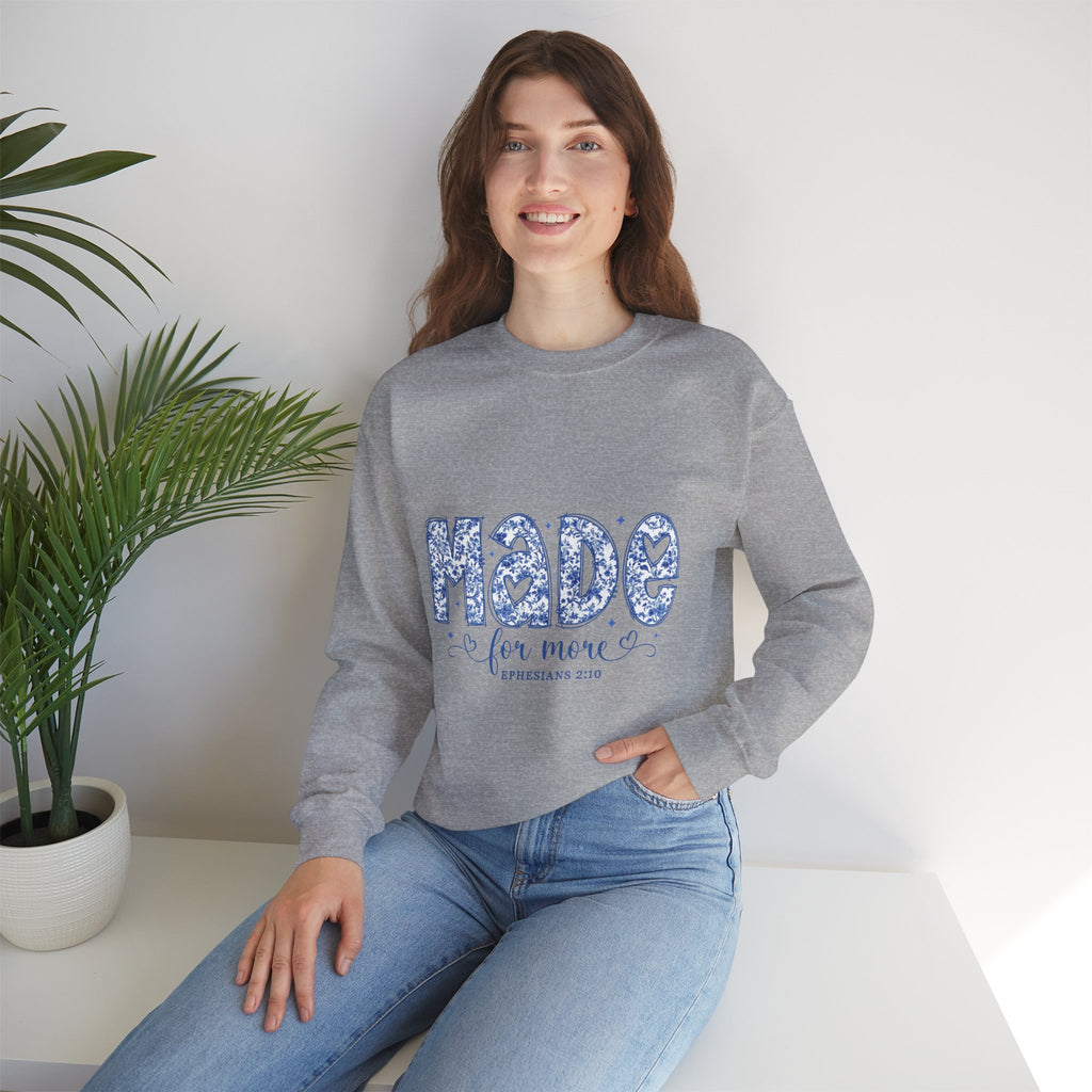 Sweatshirt — "Made for More" Floral Inspirational Crewneck