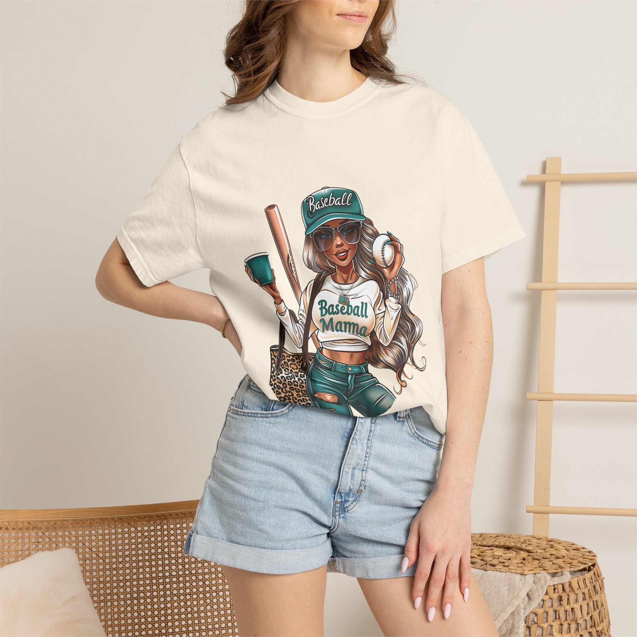 Baseball Mama T-Shirt — Cute Mom Baseball Tee with Bat & Ball Graphic