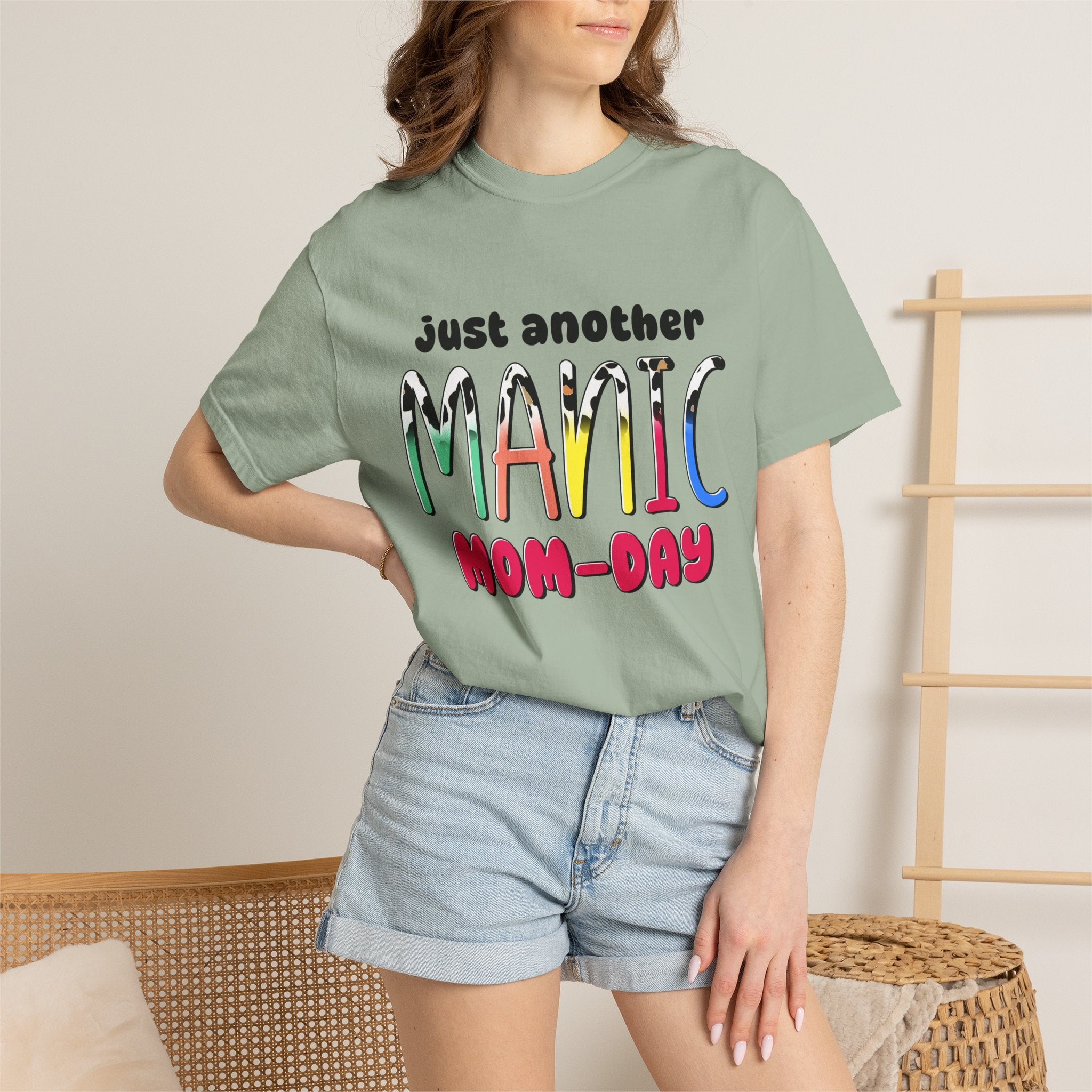 Mom-Day Graphic T-Shirt — "Just Another Manic Mom-Day" Colorful Mother's Day Tee