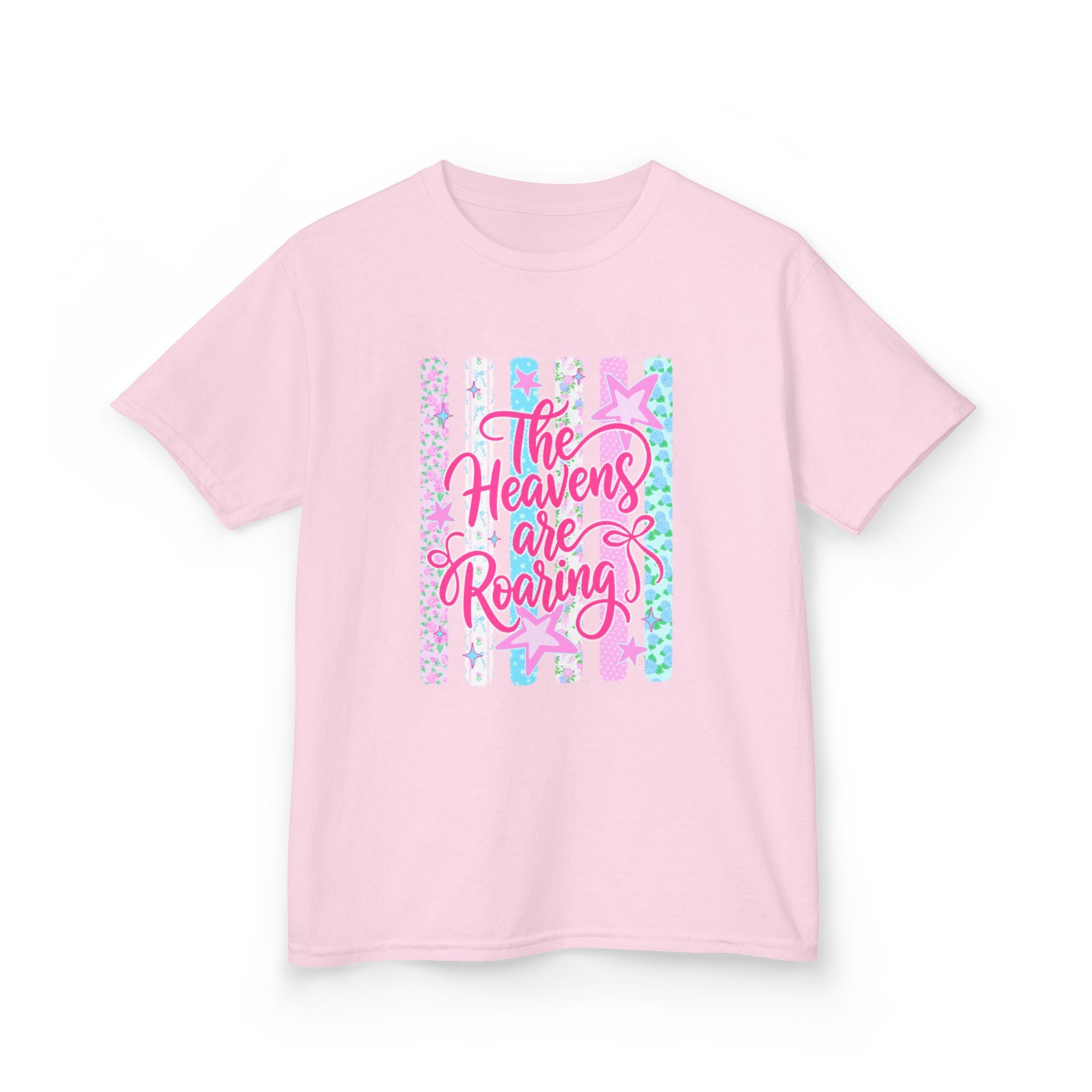 Kids Tee — "The Heavens Are Roaring" Pastel Stars Graphic