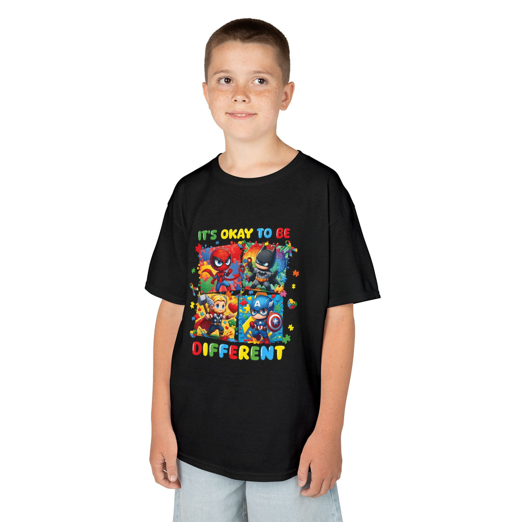 Kids 'It's Okay to Be Different' Graphic Tee — Colorful Inclusive Cartoon Design