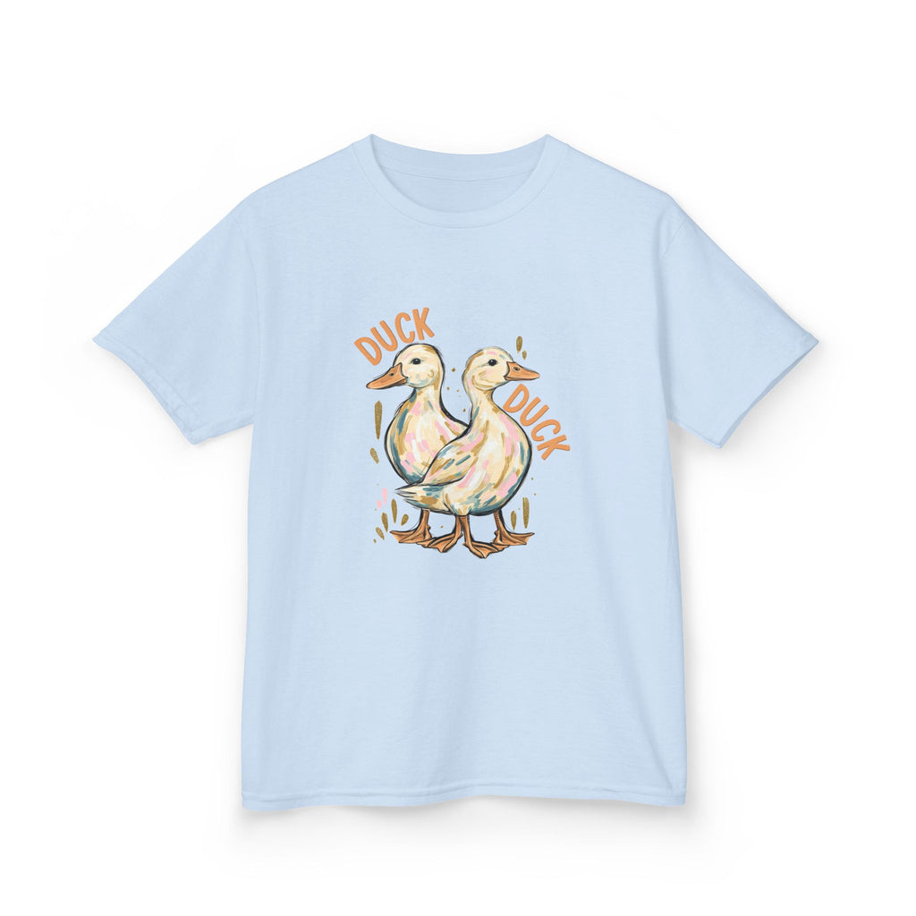 Kids Tee — Cute Duck & Goose Illustration ("Duck Duck" Front, "Goose" Back)