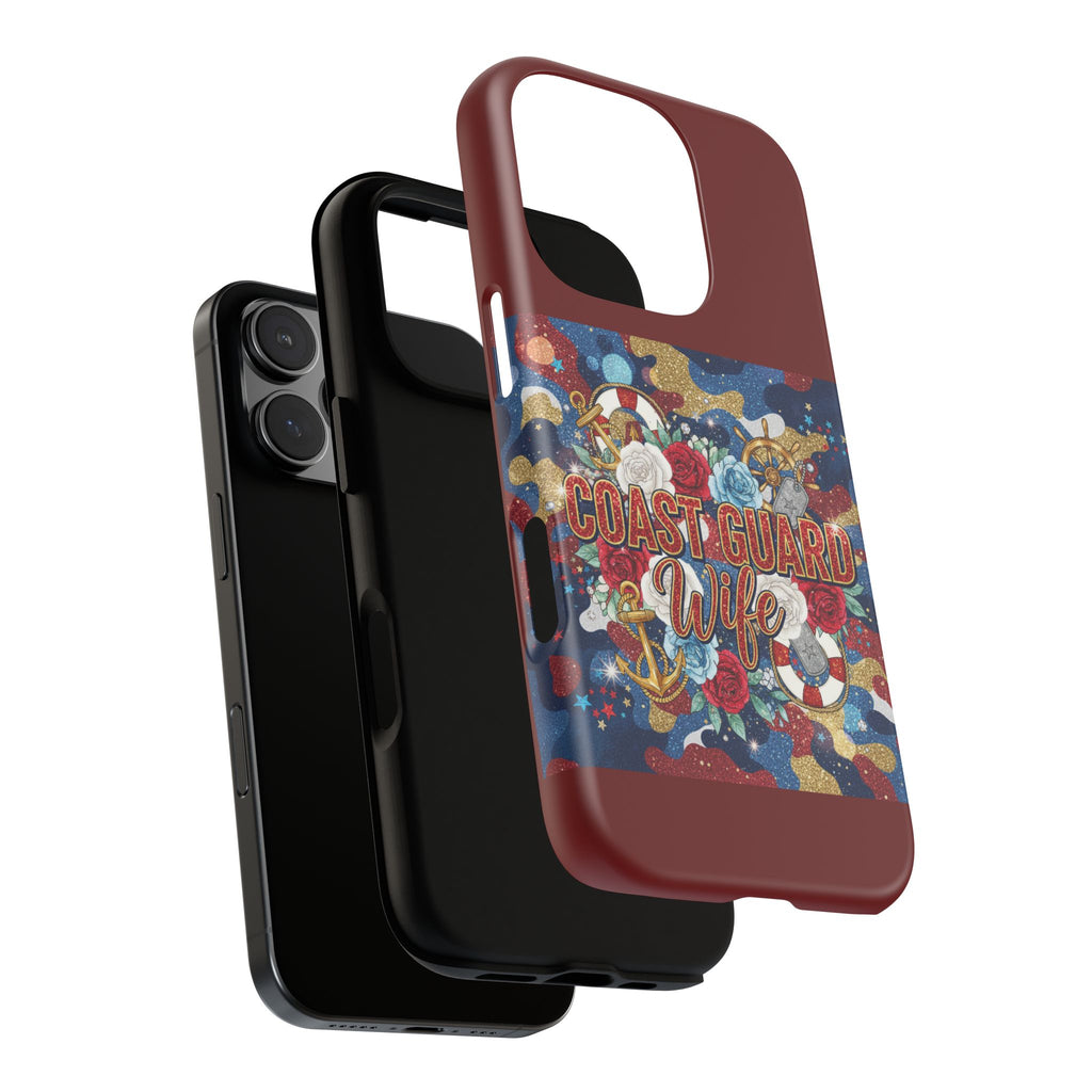 Coast Guard Wife Tough Phone Case — Patriotic Anchor & Lifebuoy Design